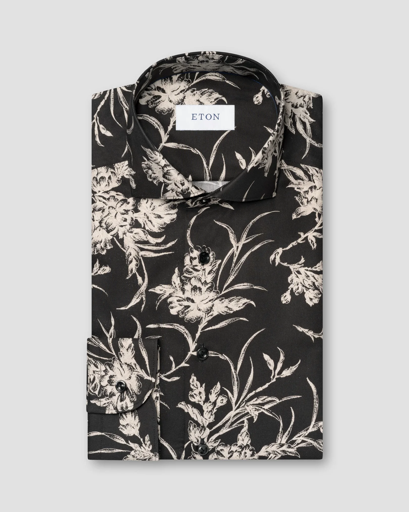 Eton - Chemise en sergé à motif floral signature