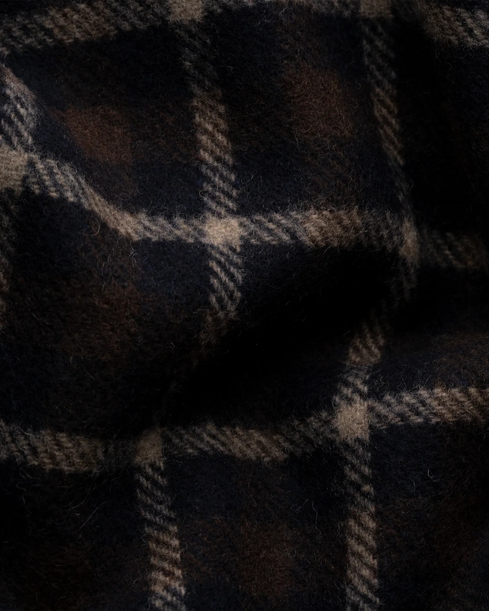 Eton - dark brown large checked scarf