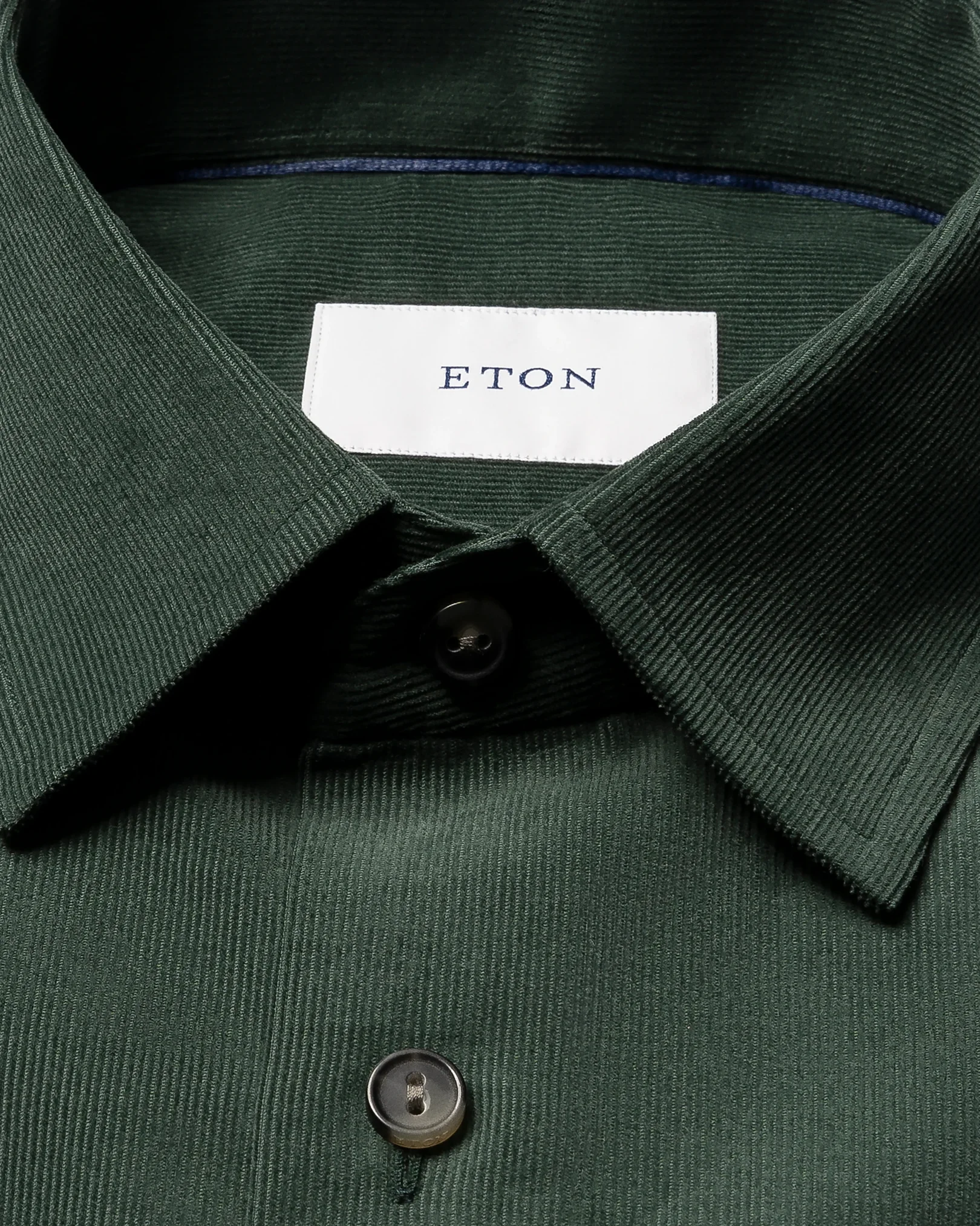 Eton - dark green solid corduroy shirt