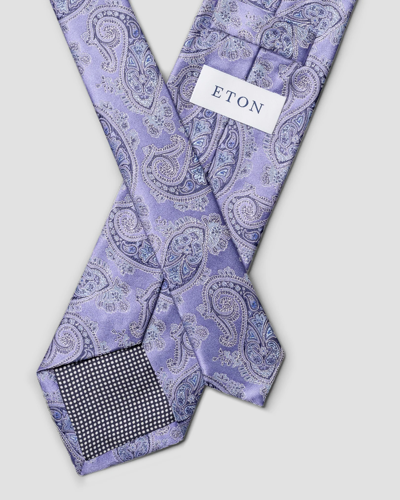 Eton - mid purple paisley woven silk tie