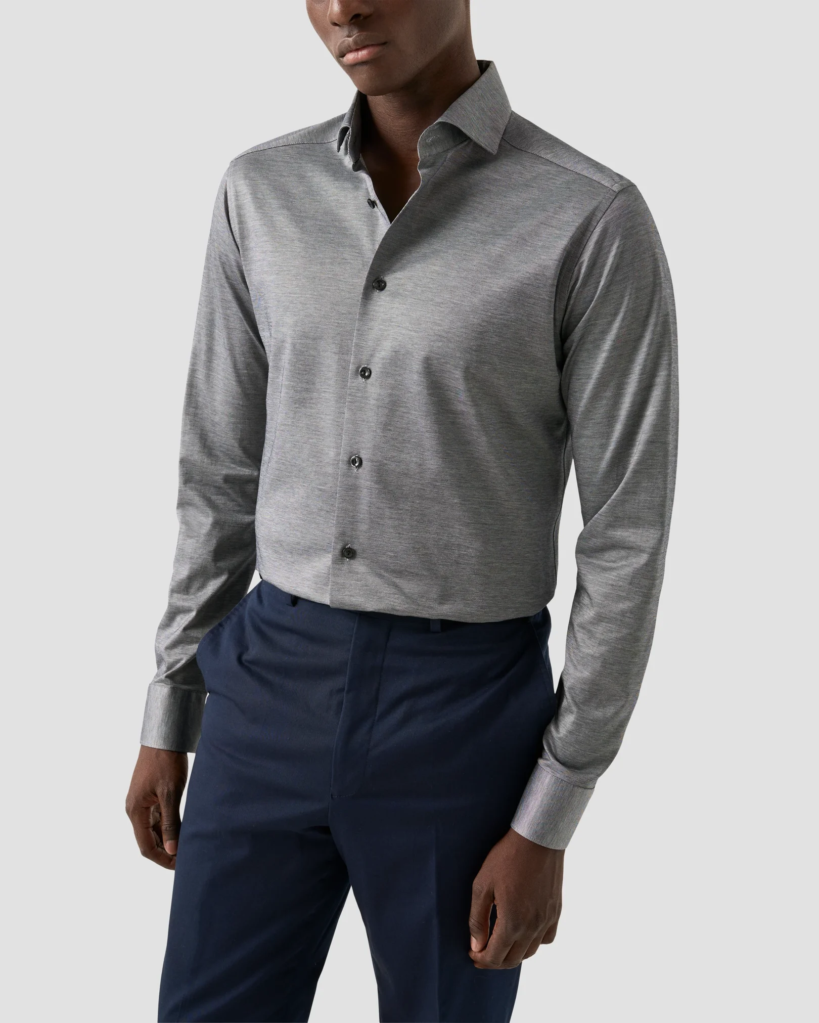 Eton - black filo di scozia oxford shirt