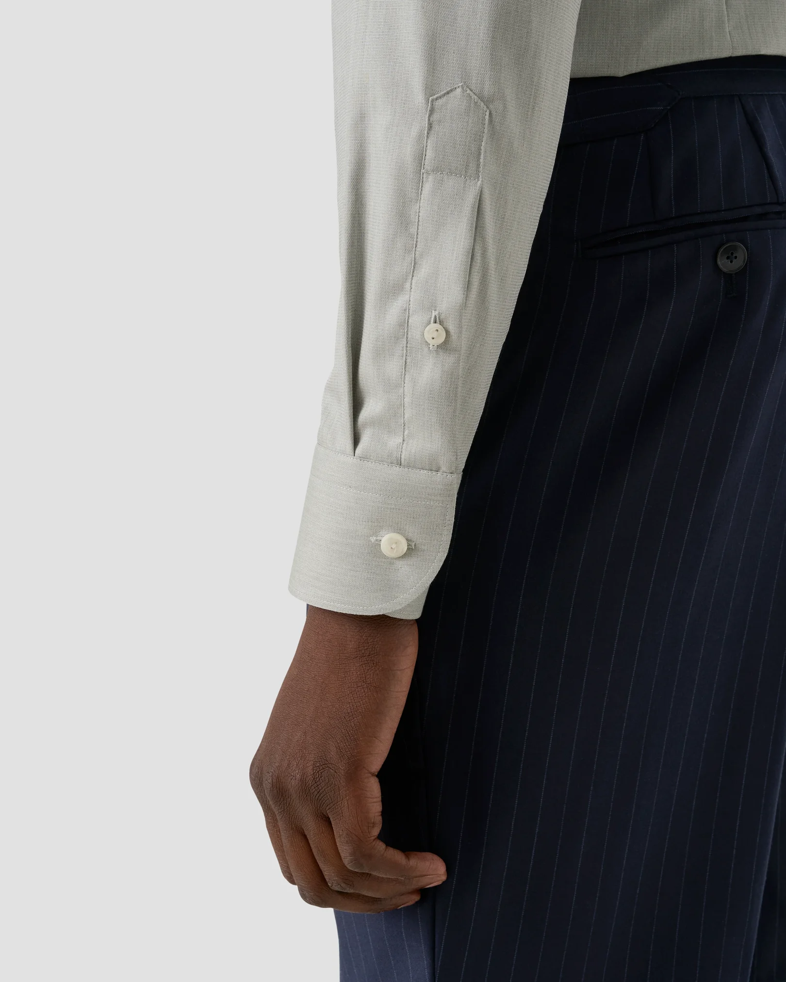 Eton - mid green solid twill shirt