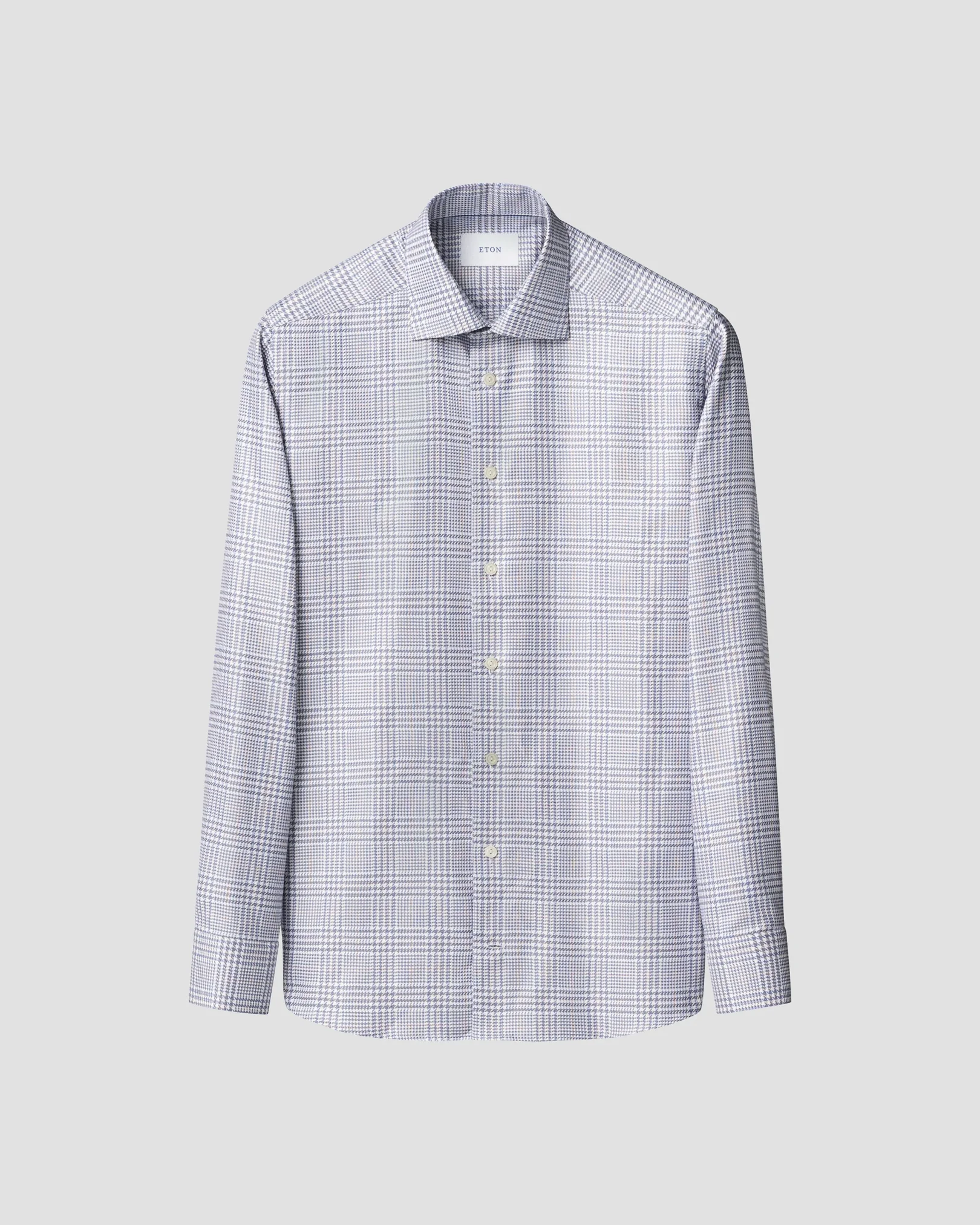 Eton - dark blue bold check king twill shirt