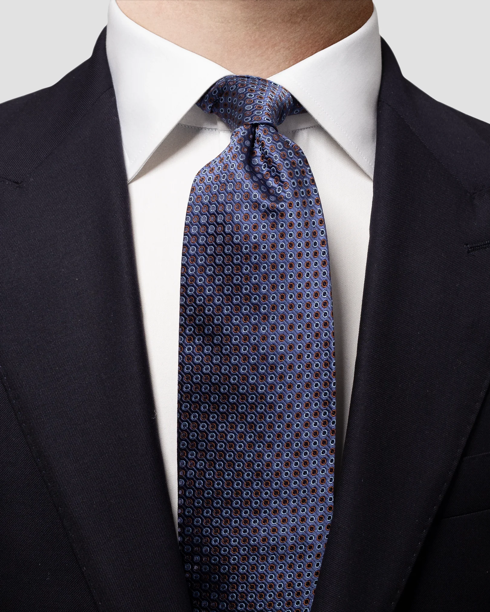 Eton - orange blue dots silk tie