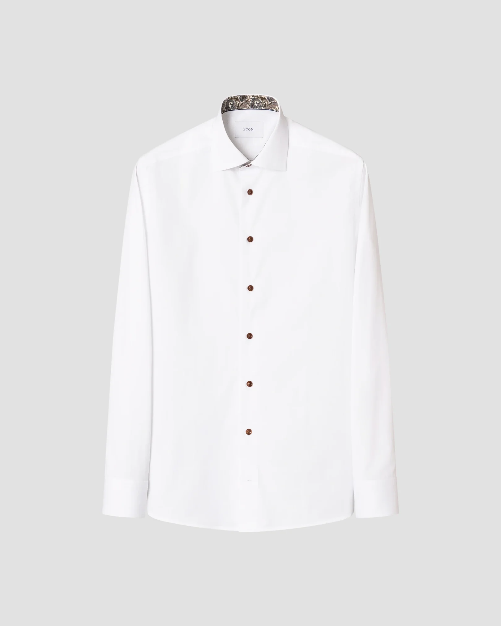 Eton - white paisley effect signature twill shirt