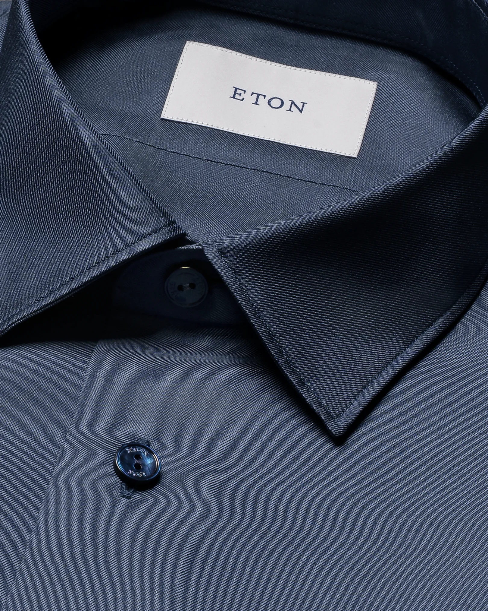 Eton - navy solid silk shirt