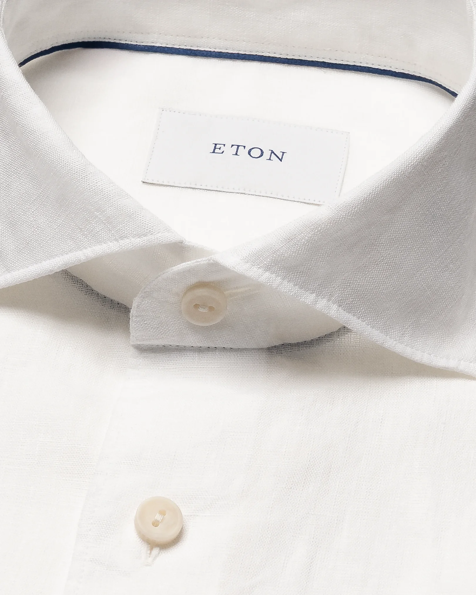 Eton - White Solid Linen Shirt