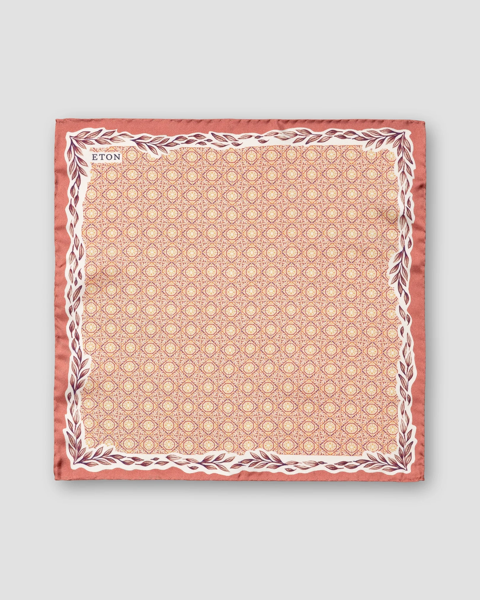 Eton - red geometric silk pocket square