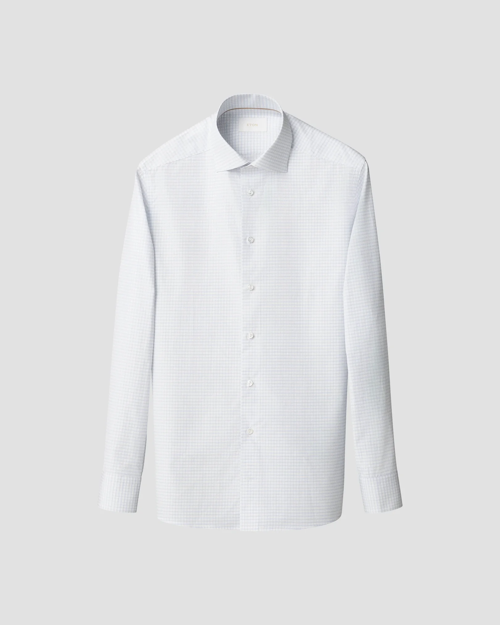 Eton - check supima 120 shirt cutaway