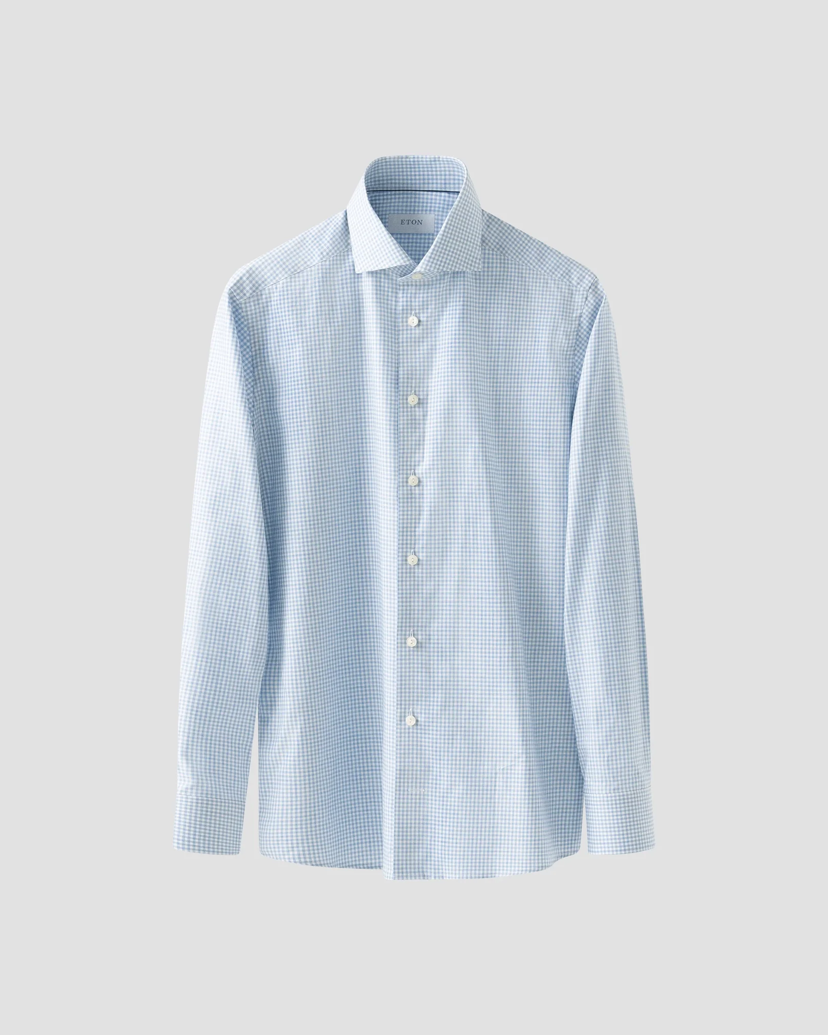 Eton - light blue check signature oxford shirt