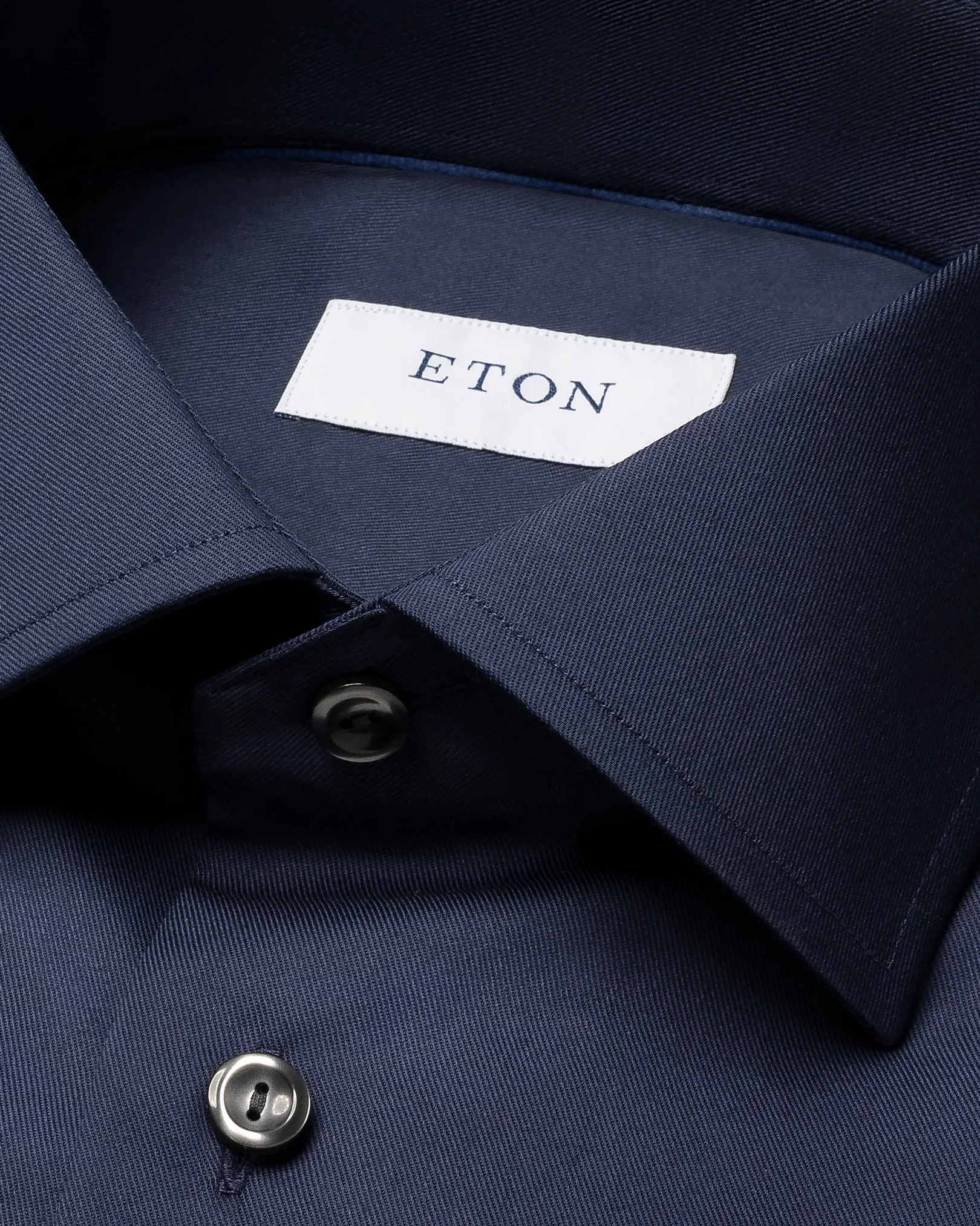 Eton - navy blue twill stretch shirt