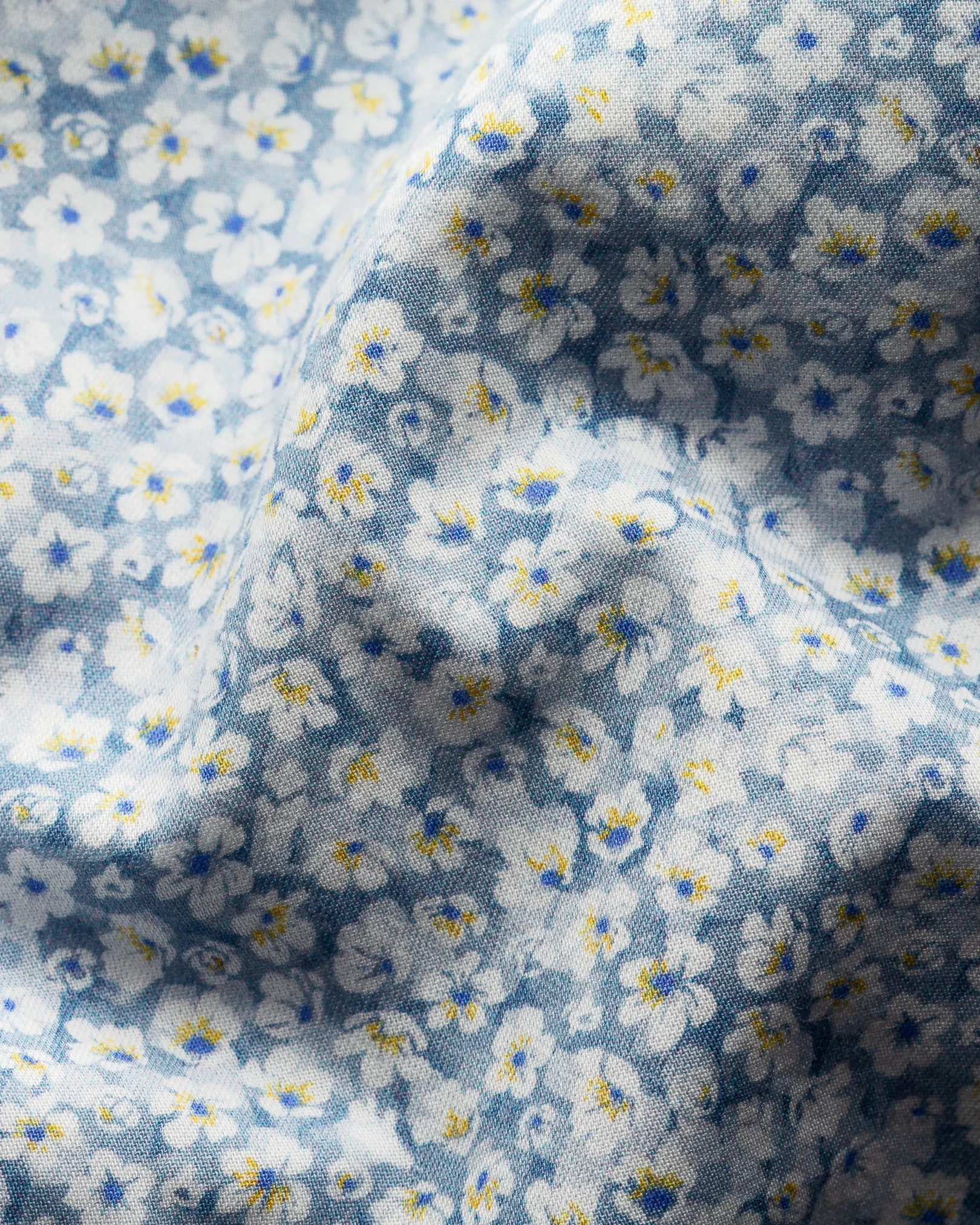 Eton - light blue floral cotton tencel tm shirt