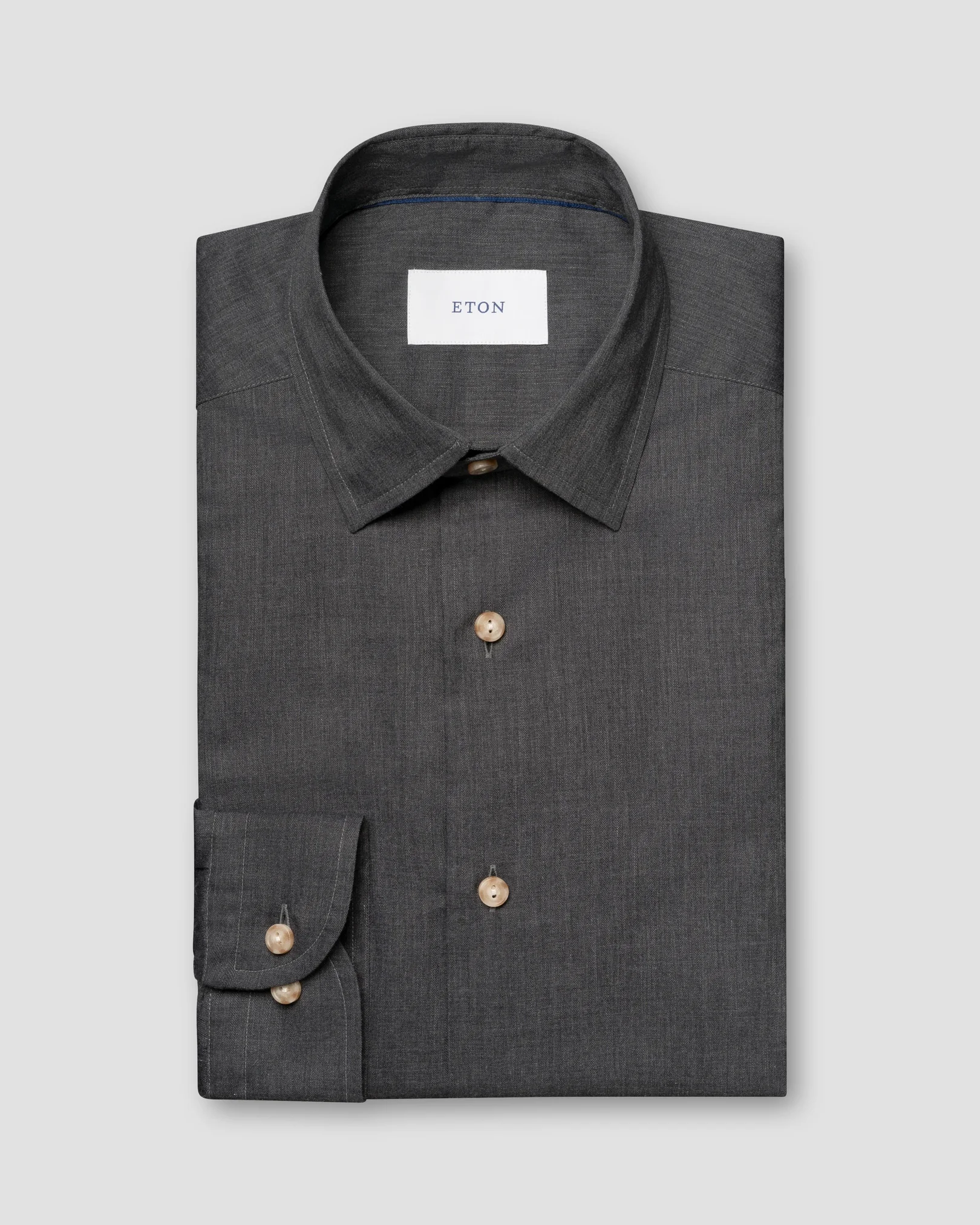 Eton - semi solid flannel shirt