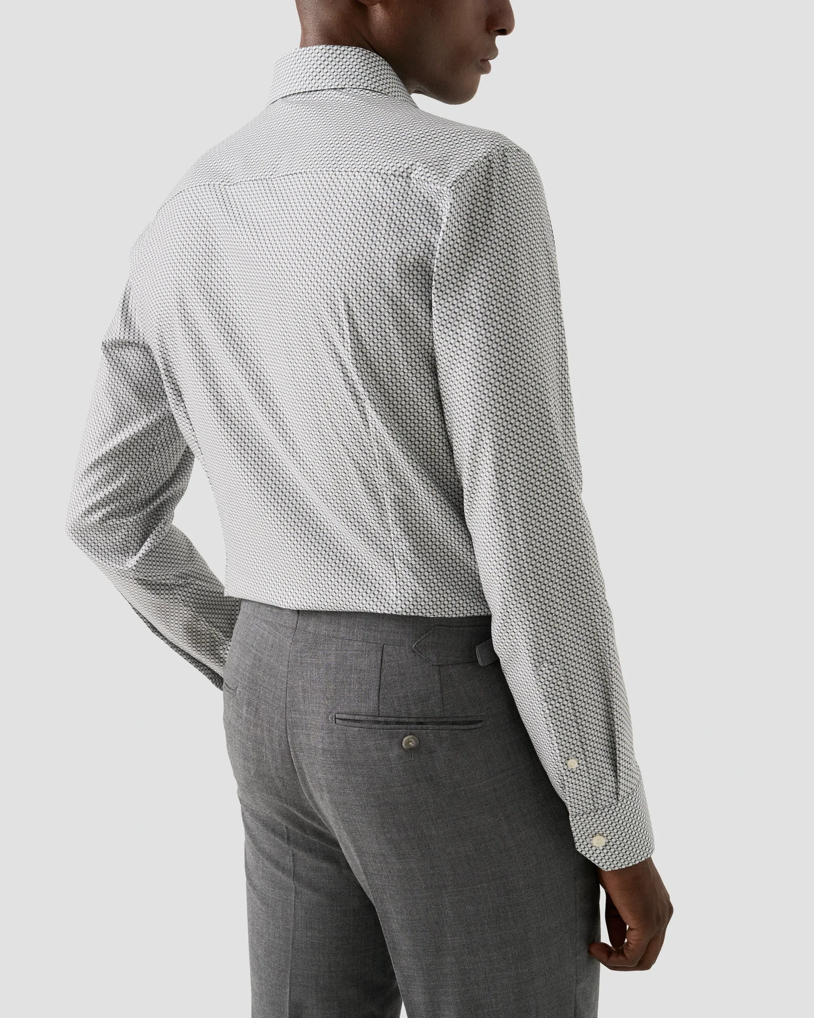 Eton - dark blue geometric twill shirt