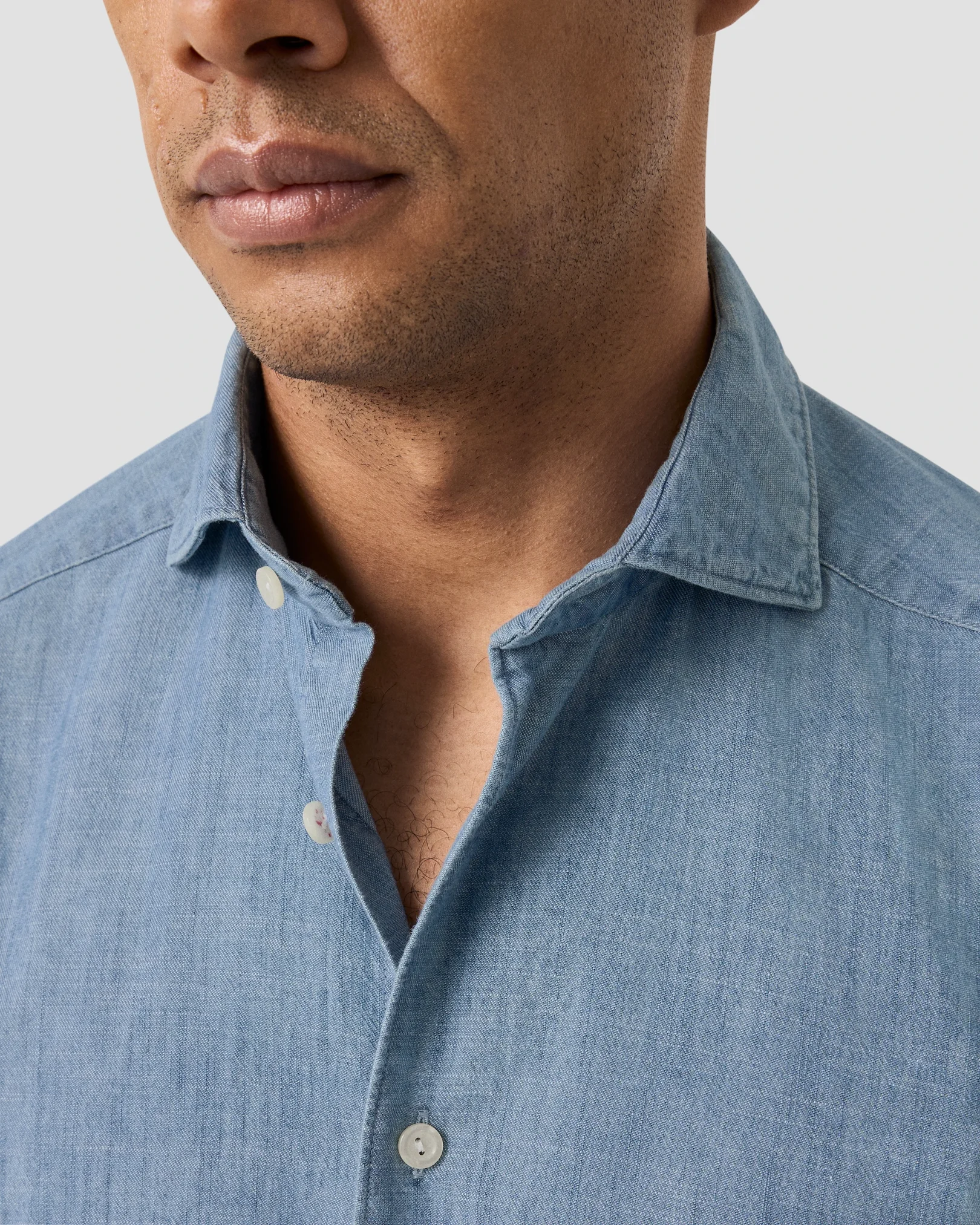 Eton - blue lightweight denim shirt