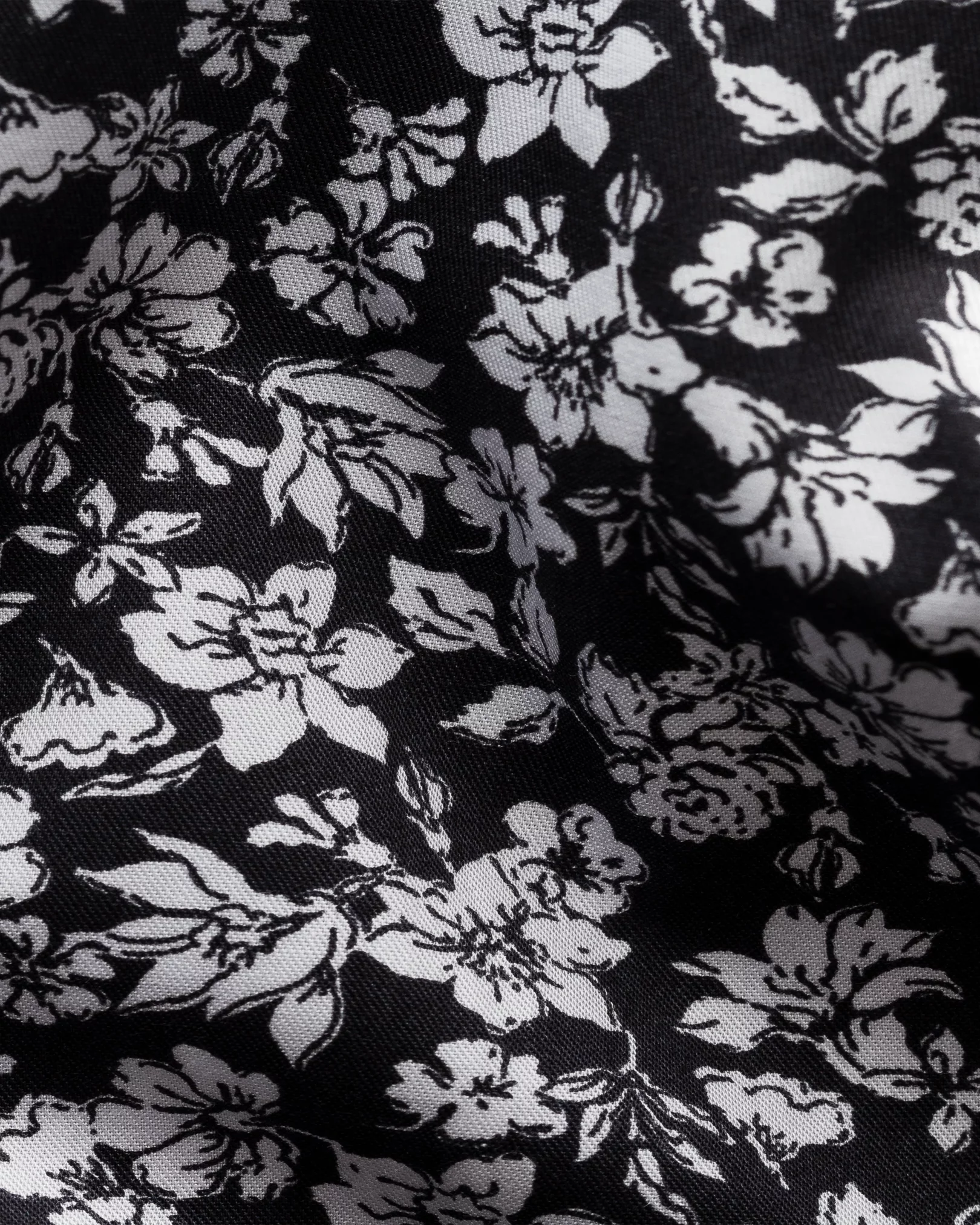 Eton - black white flowers shirt
