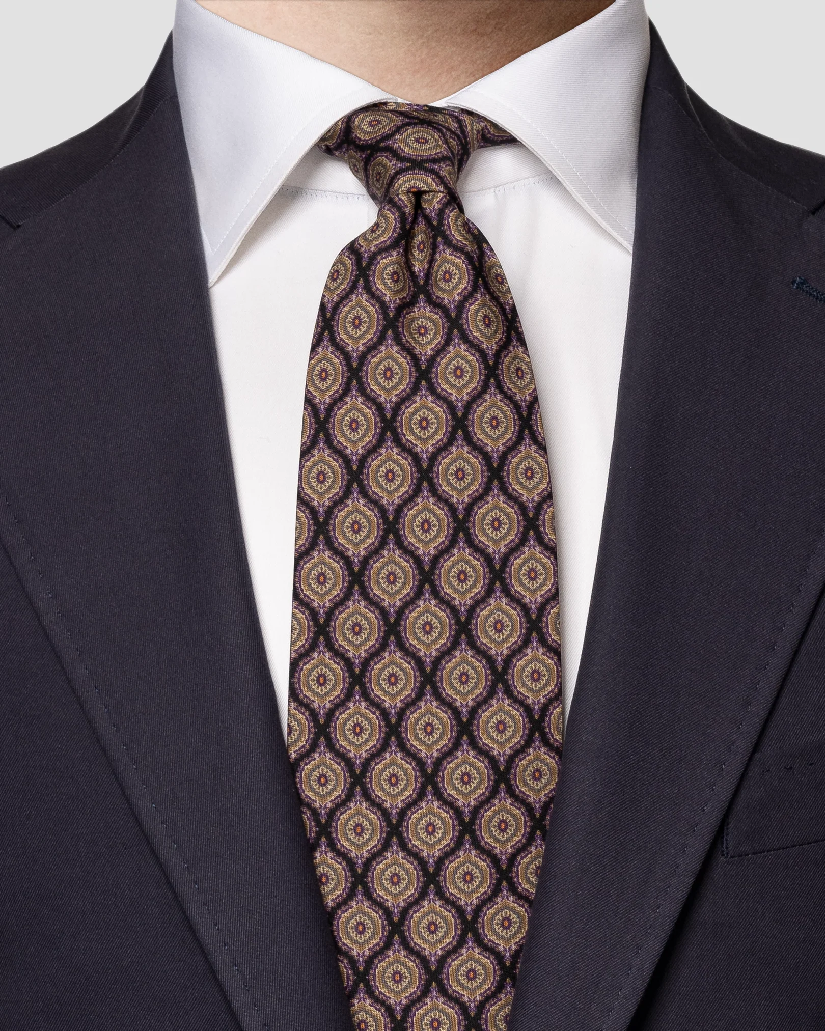 Eton - dark purple fuji silk tie