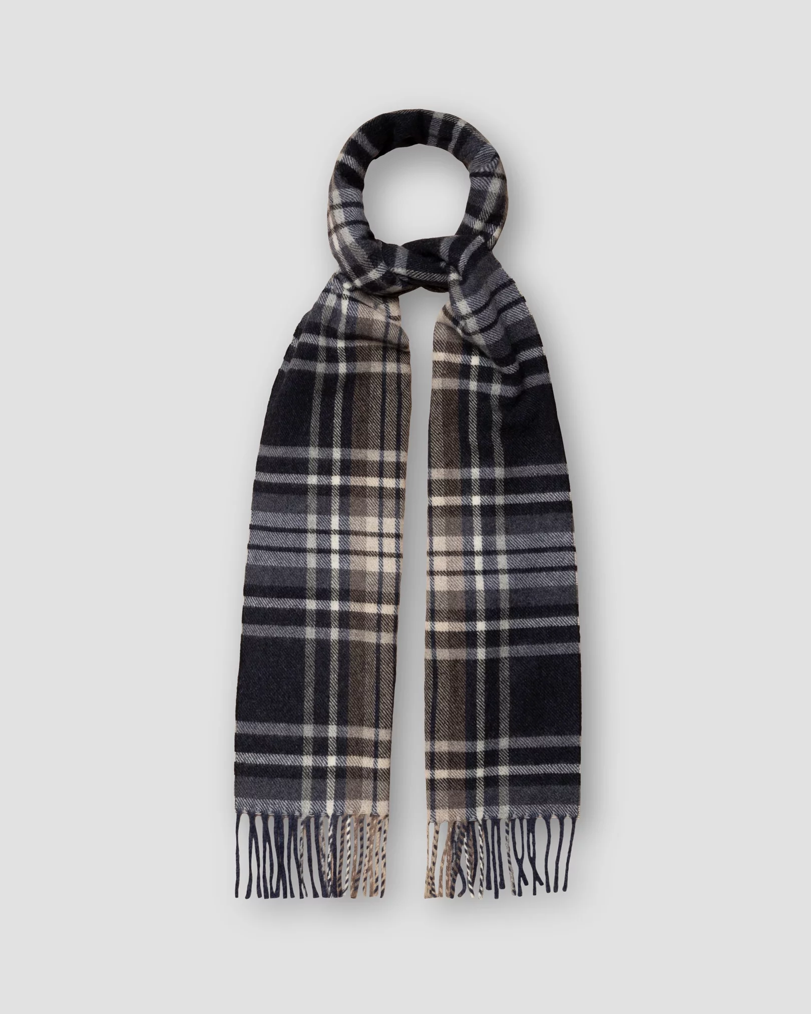 Eton - navy blue plaid scarf