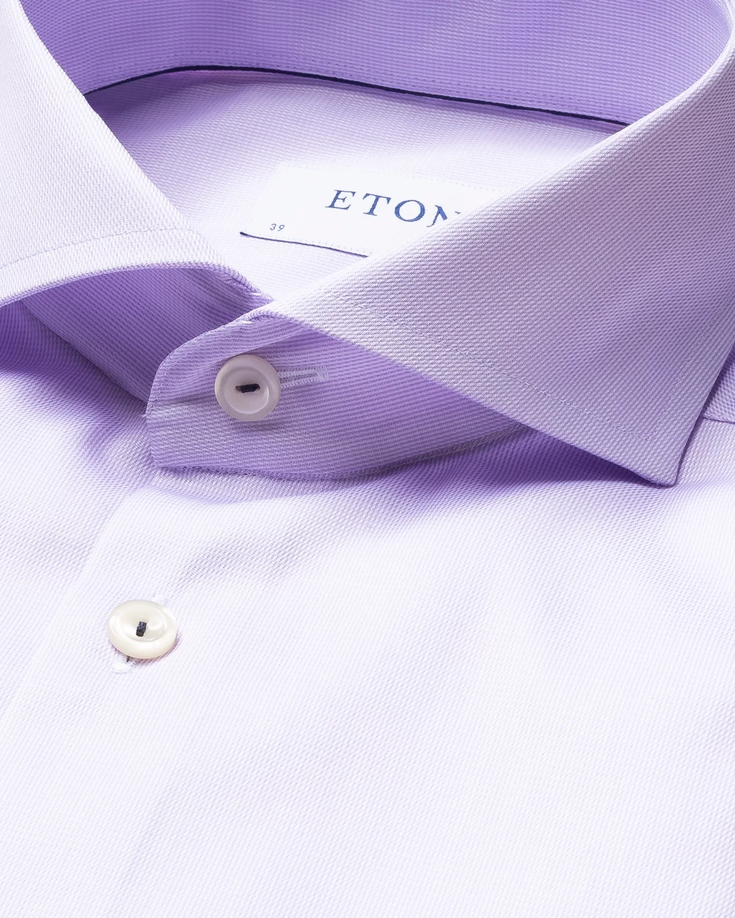 Eton - purple royal twill shirt extreme cut away