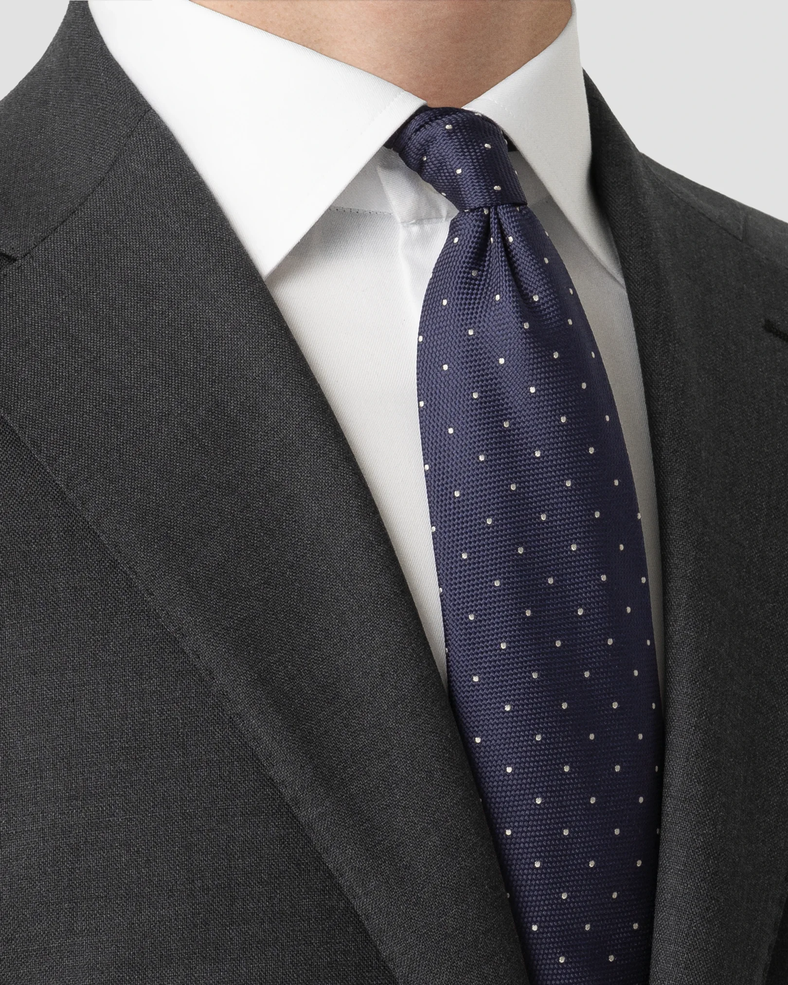 Eton - navy polka dot tie