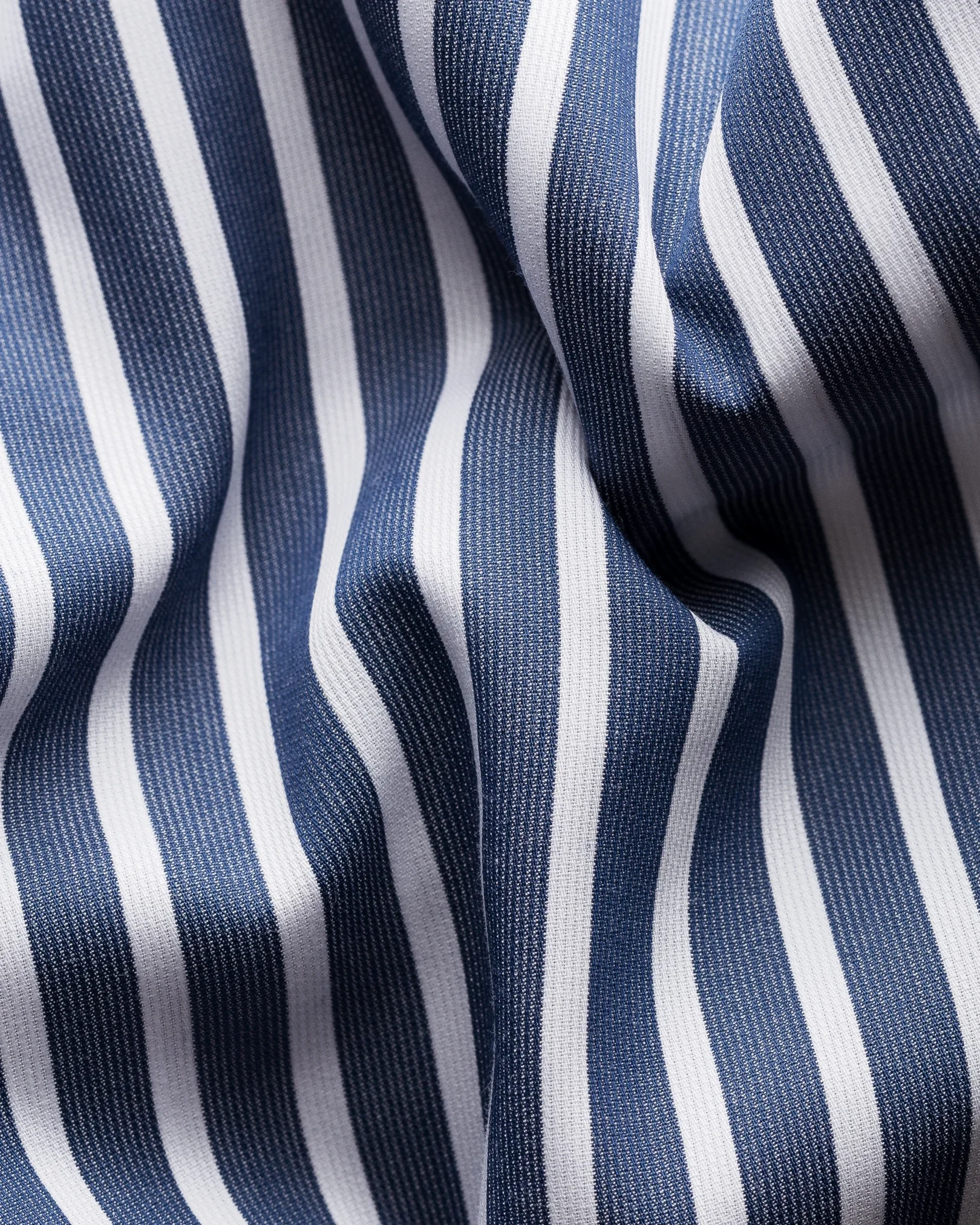 Eton - blue striped pique shirt