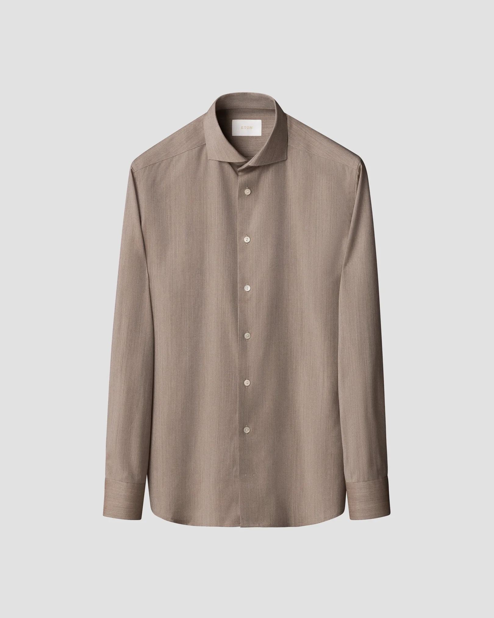 Eton - beige solid merino shirt