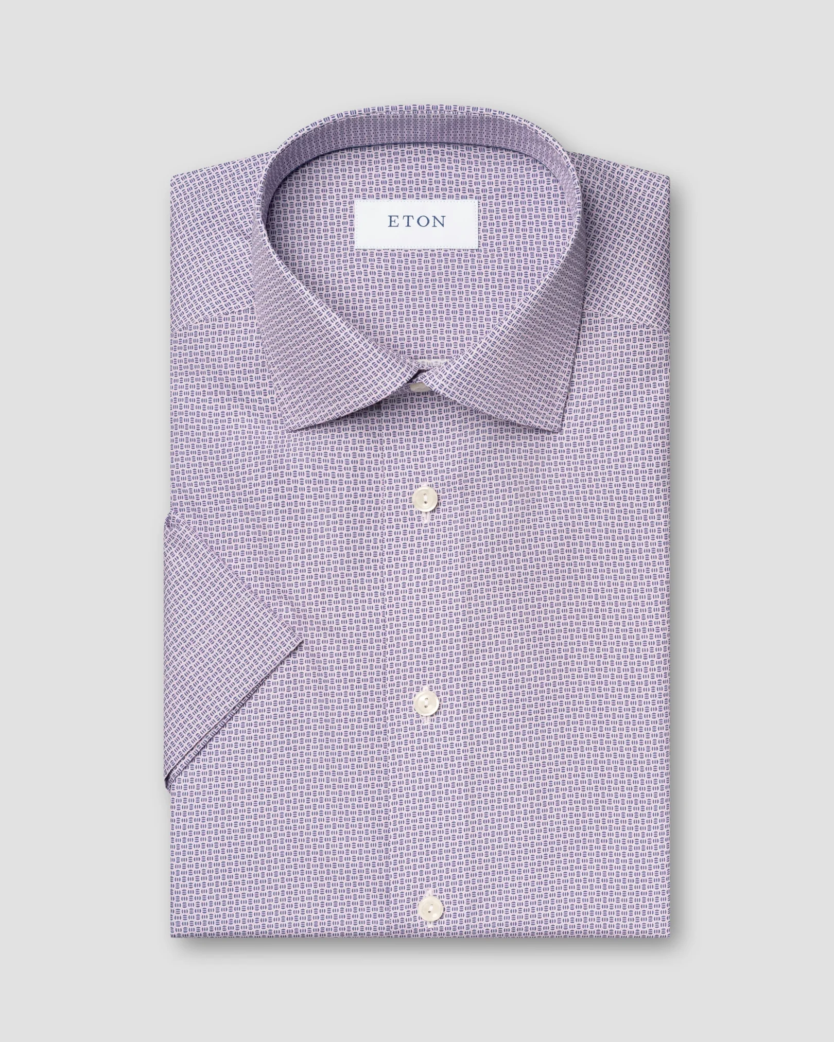 Eton - pink micro print short sleeve shirt