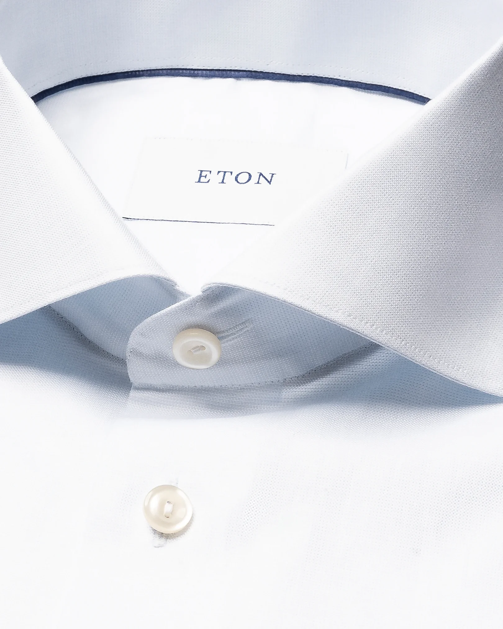 Eton - light blue solid signature oxford shirt wide spread