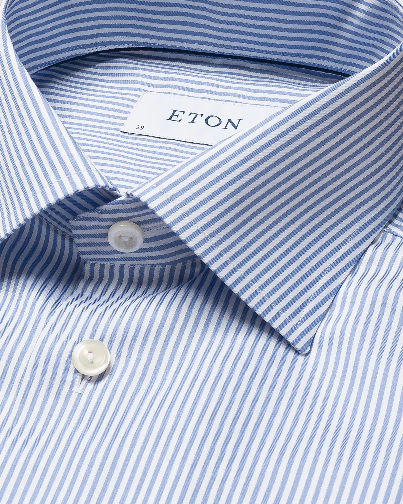 Eton - blue striped fine twill shirt