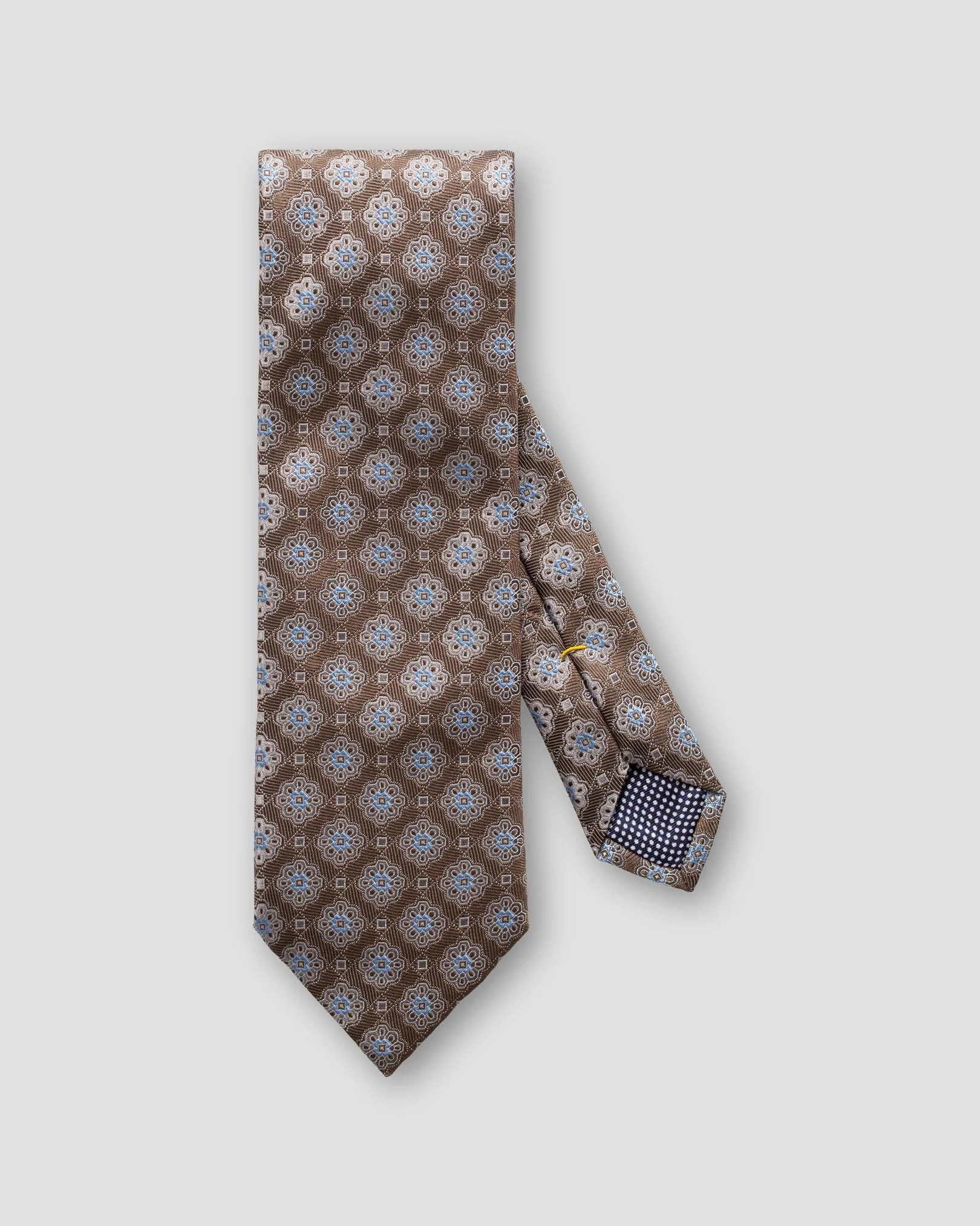 Eton - brown medallion square tie