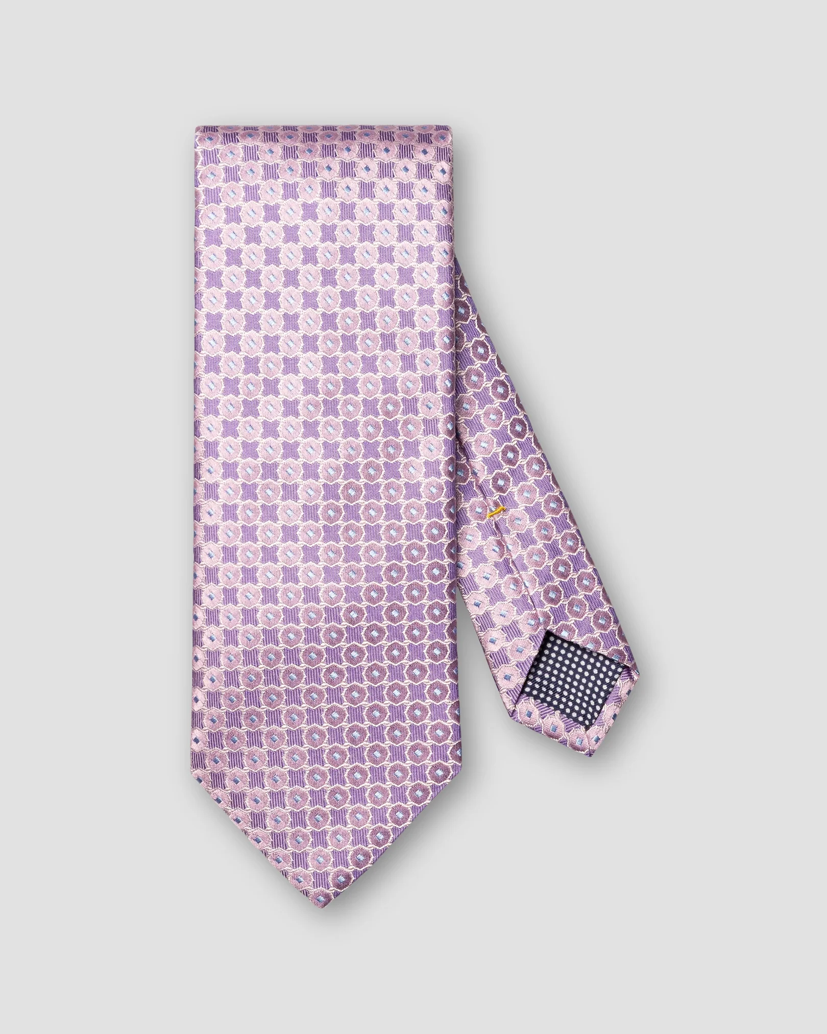 Eton - light purple geometrical woven silk tie