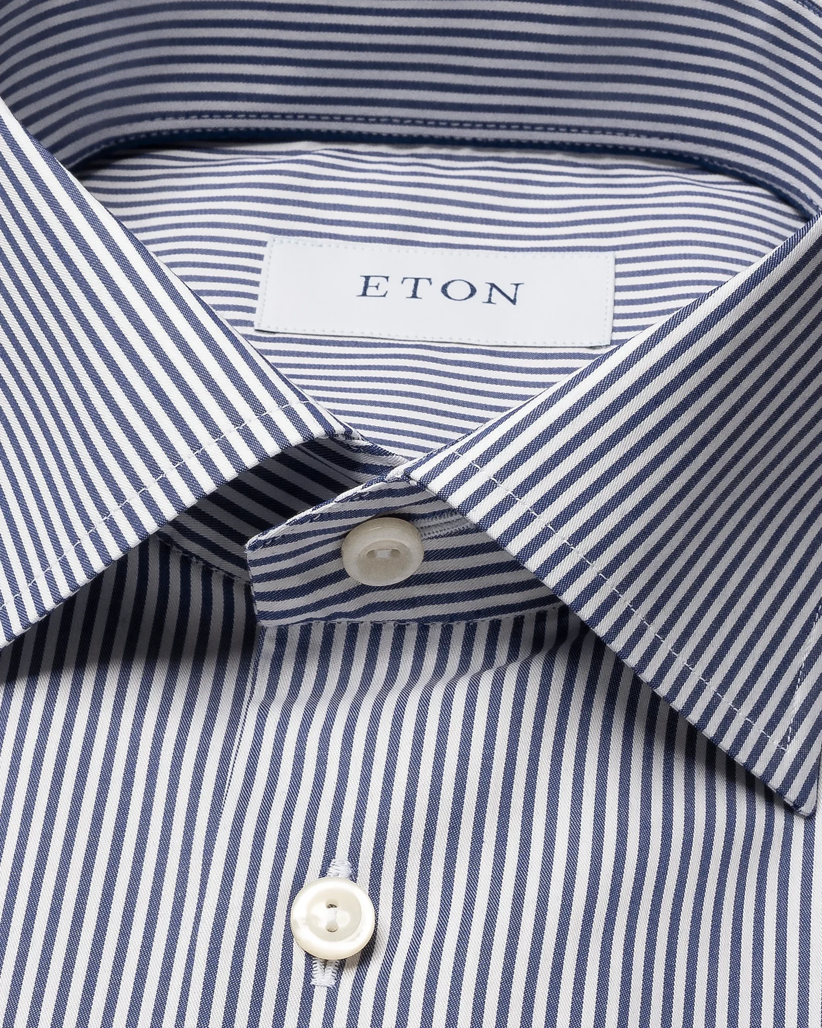 Eton - Dark blue Bengal Striped Fine Twill Shirt