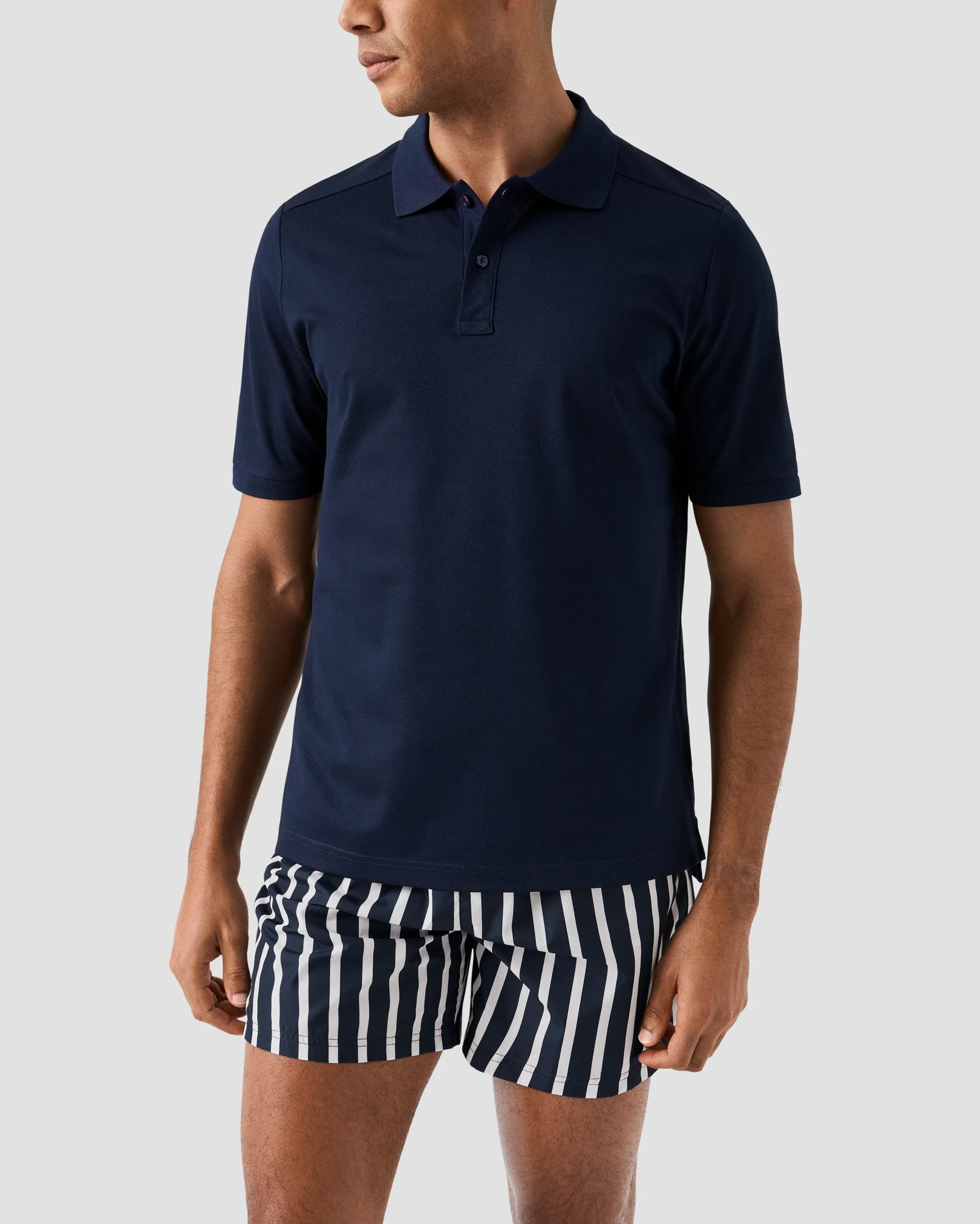 Eton - navy blue striped swim shorts