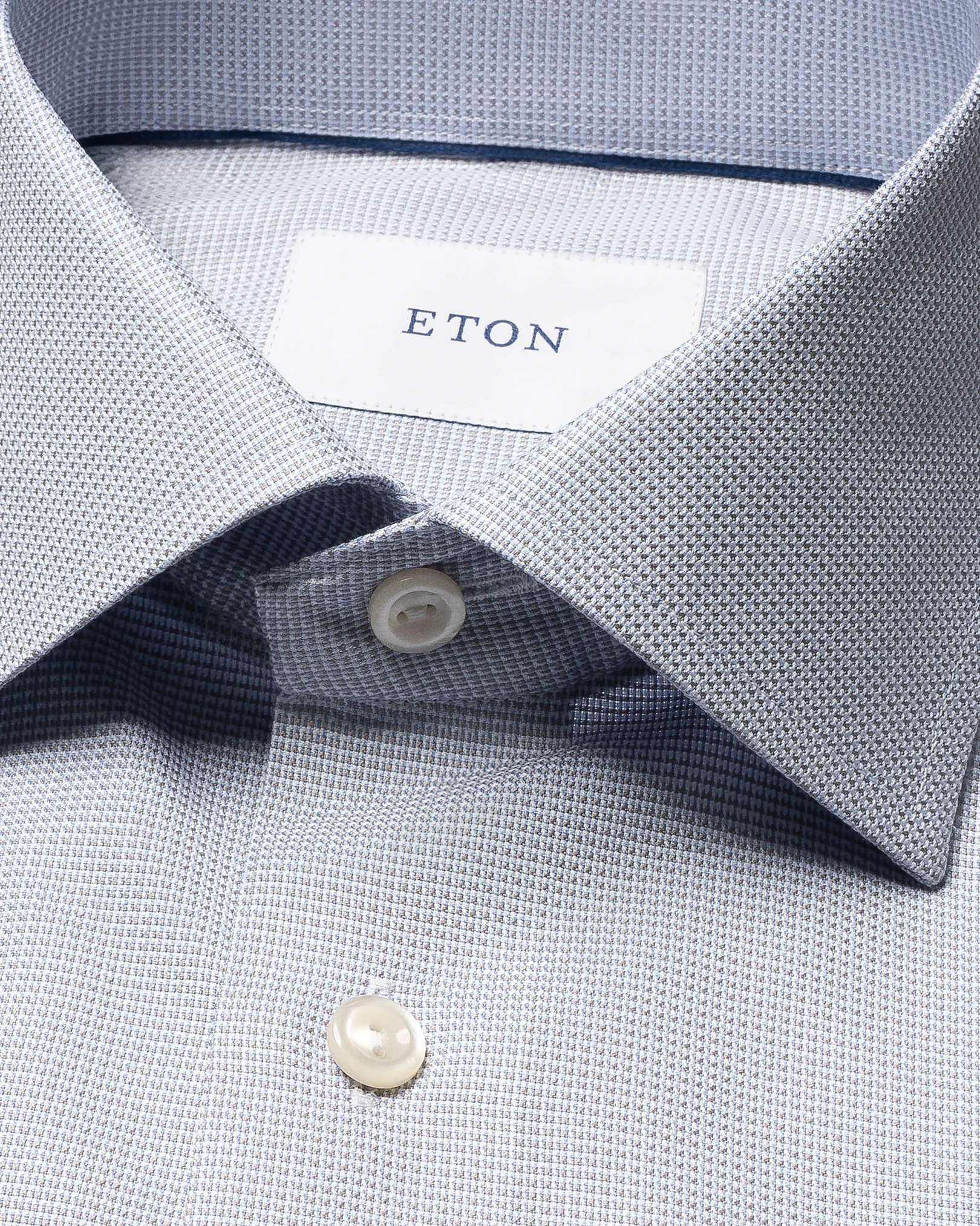 Eton - light grey semi solid dobby shirt