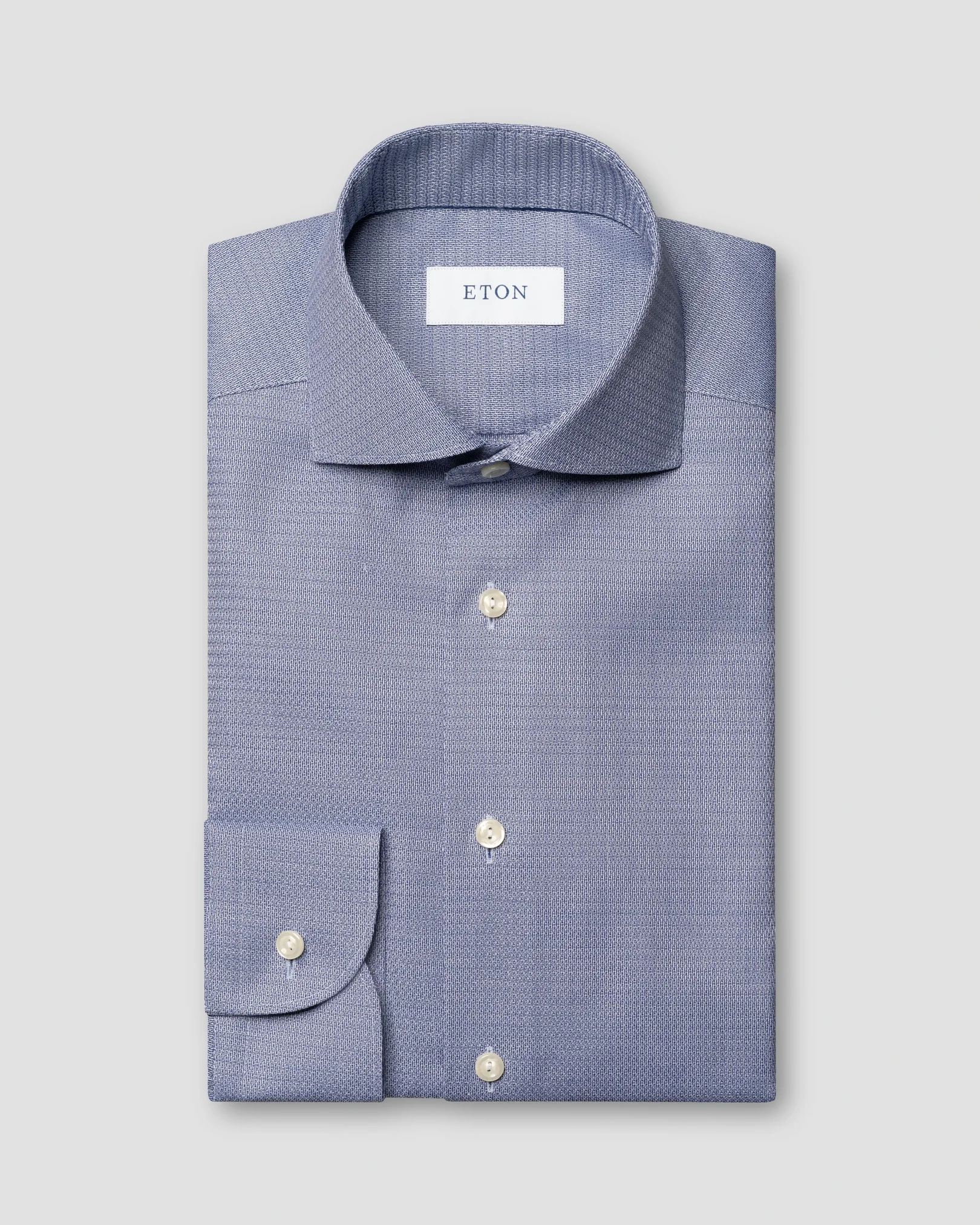 Eton - navy blue semi solid signature twill shirt