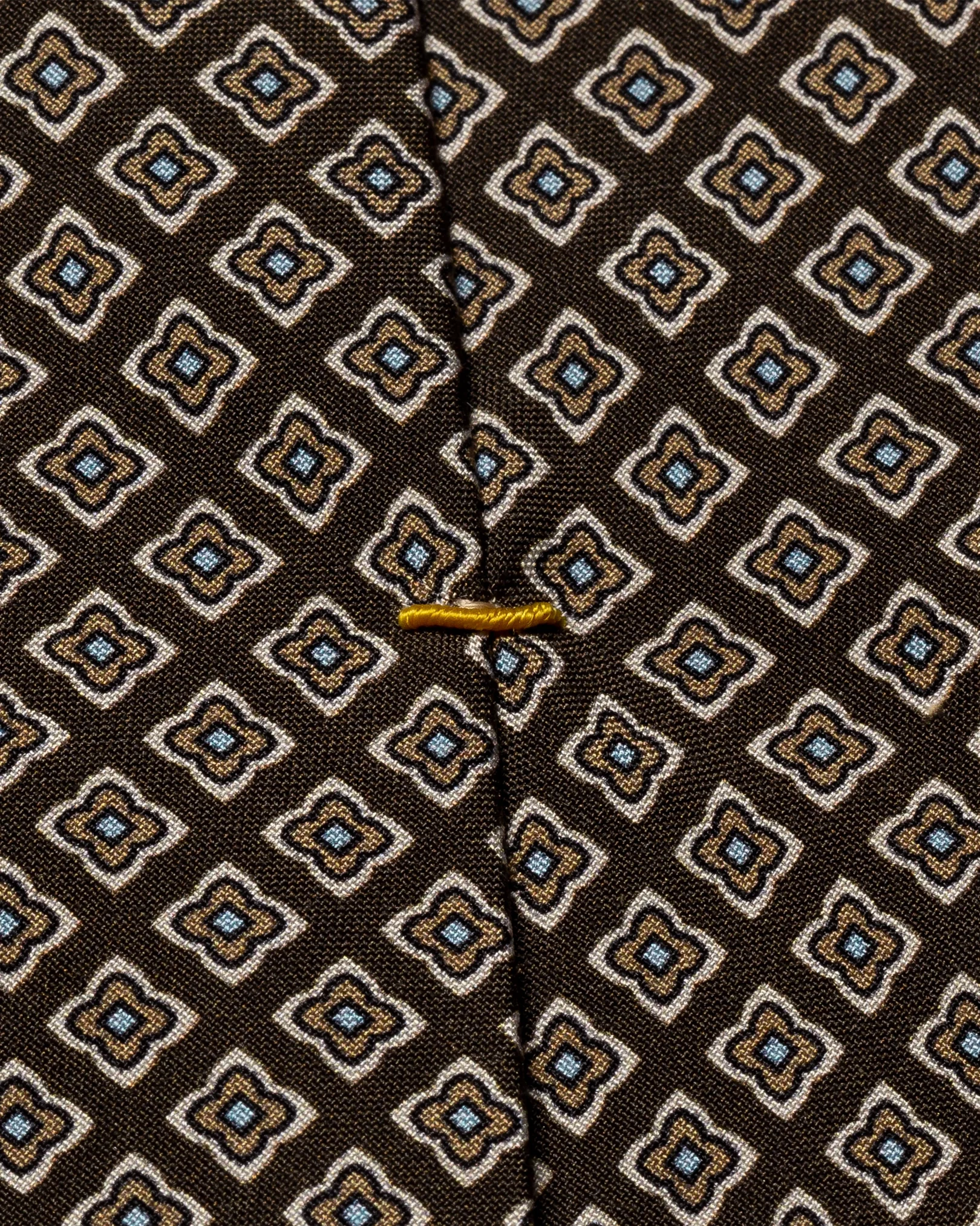 Eton - green geometric silk tie micro print