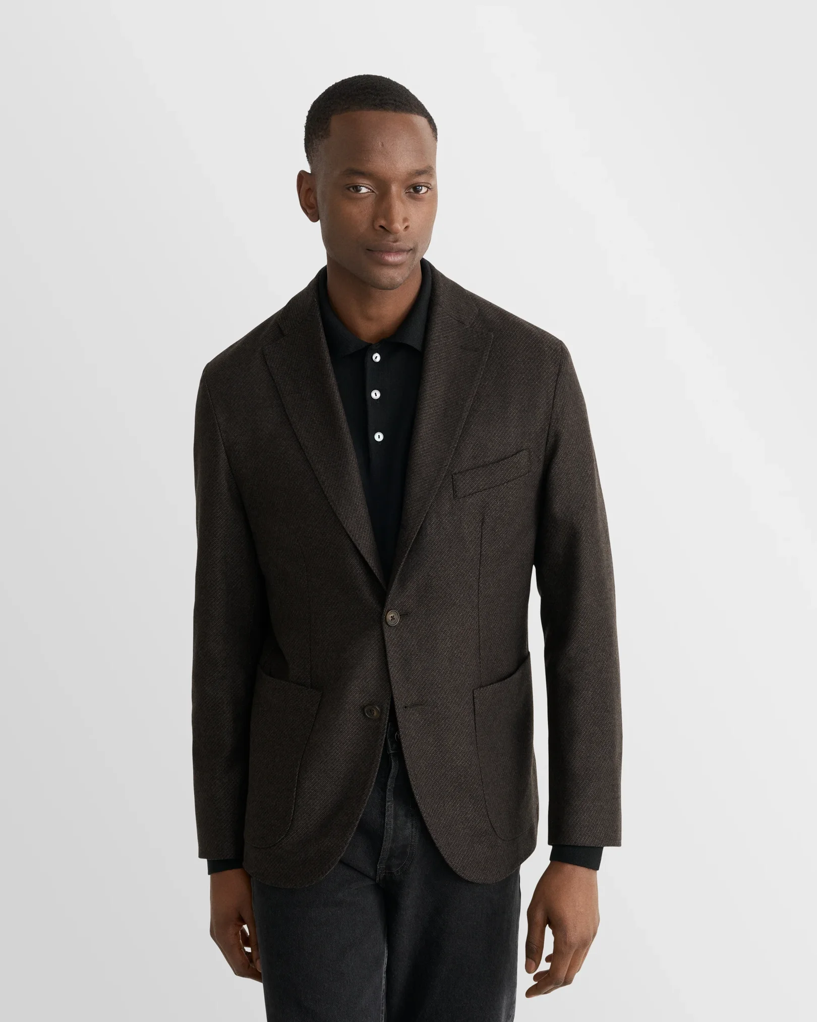 Eton - dark brown wool cashmere soft jacket