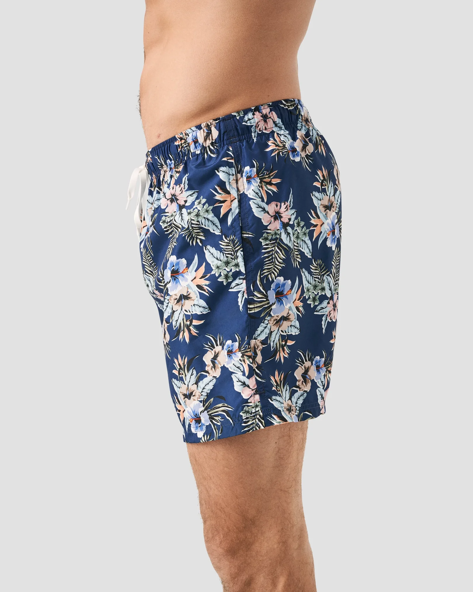 Eton - dark blue floral swim shorts