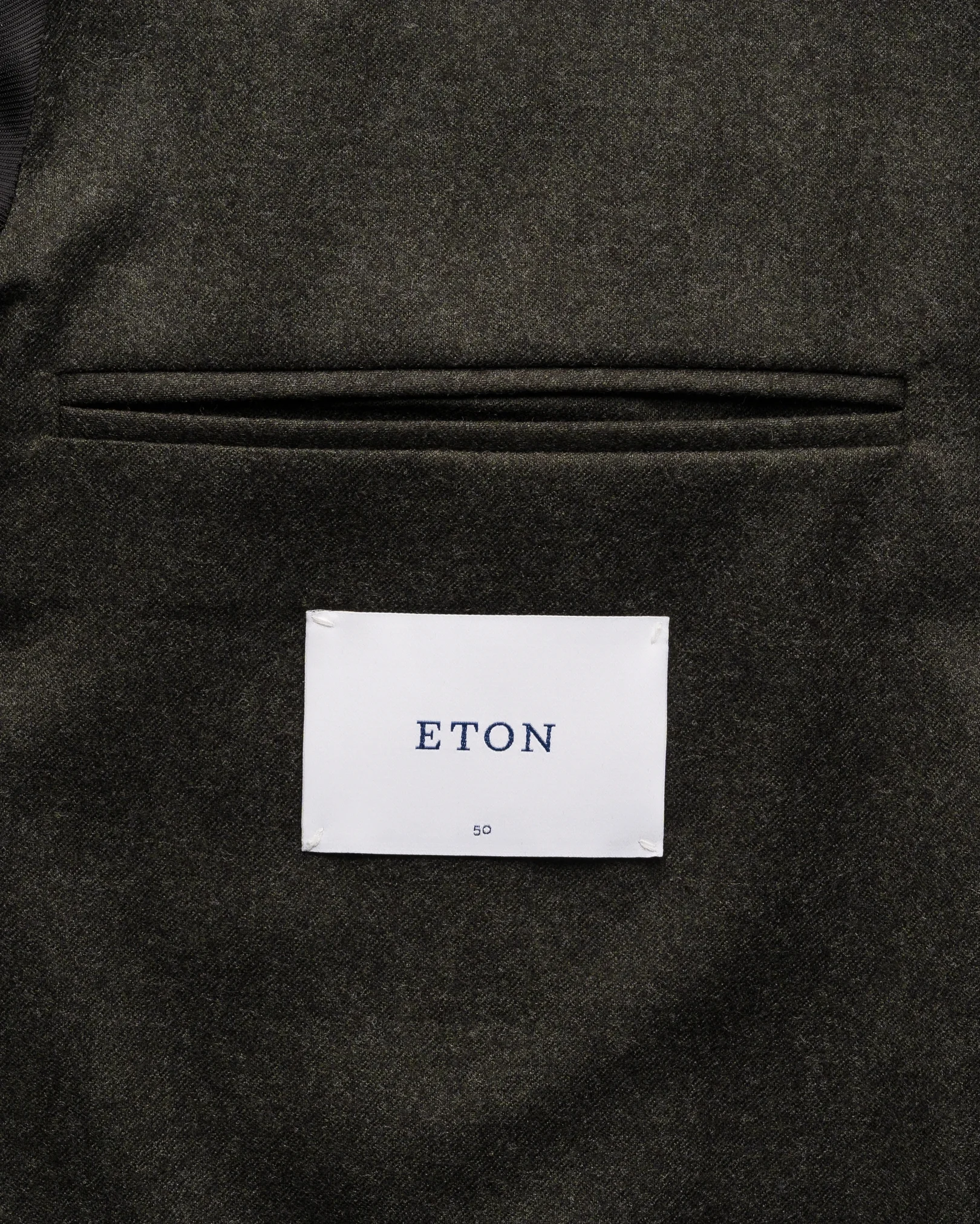Eton - mid green wool flannel soft jacket