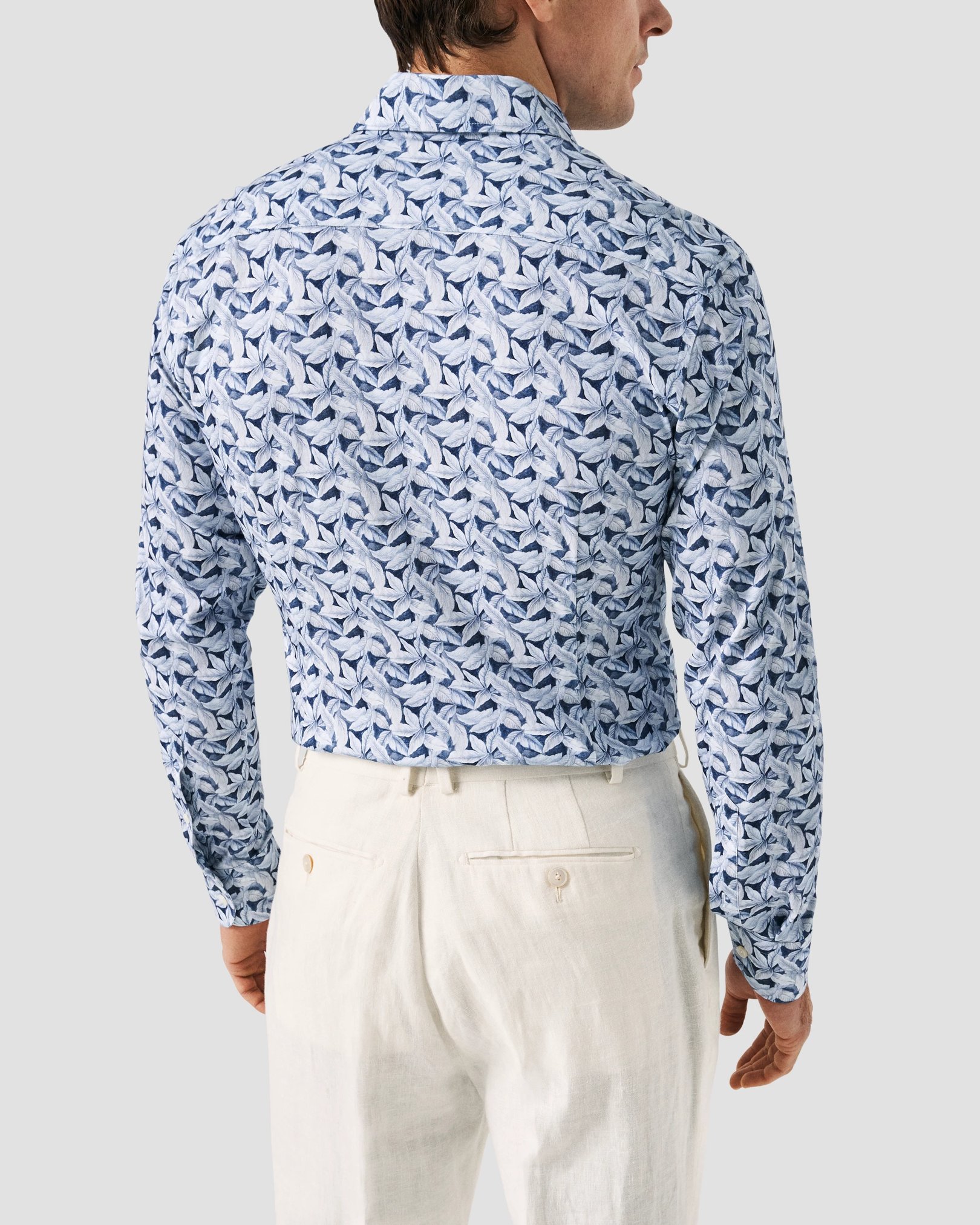 Eton - palmleaf printed four way strech