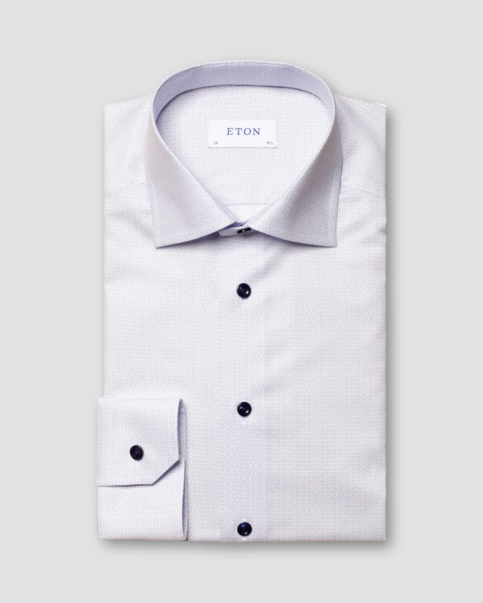 Eton - light purple printed signature twill shirt