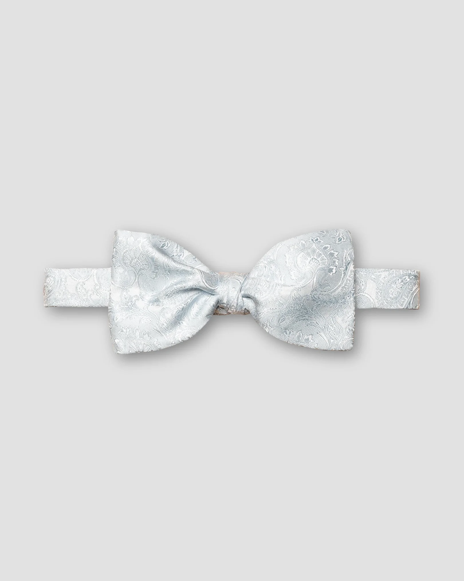 Eton - Light Blue Paisley Woven Silk Bow Tie - Self Tie"