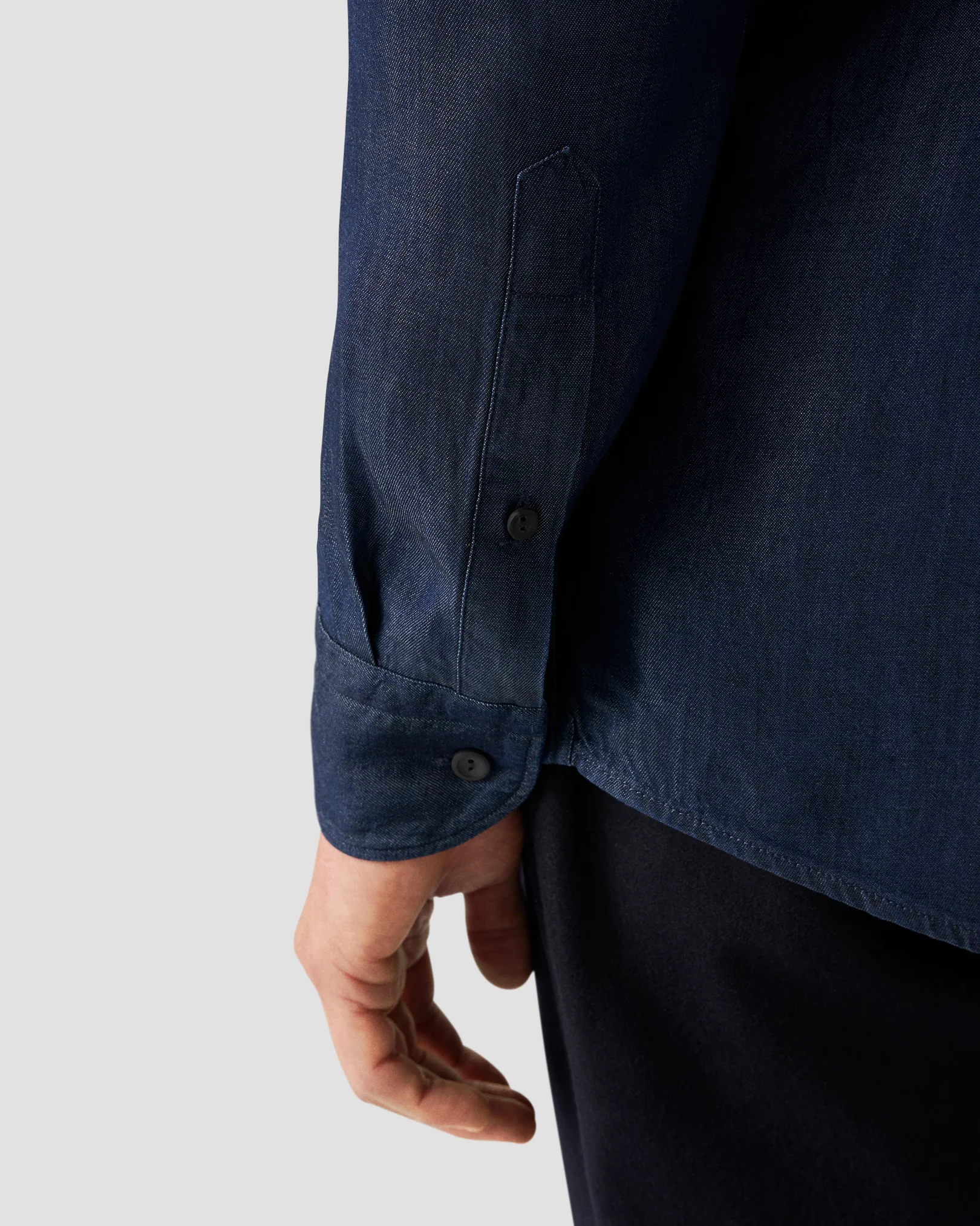 Dark Blue Denim Shirt – Button Down - Eton