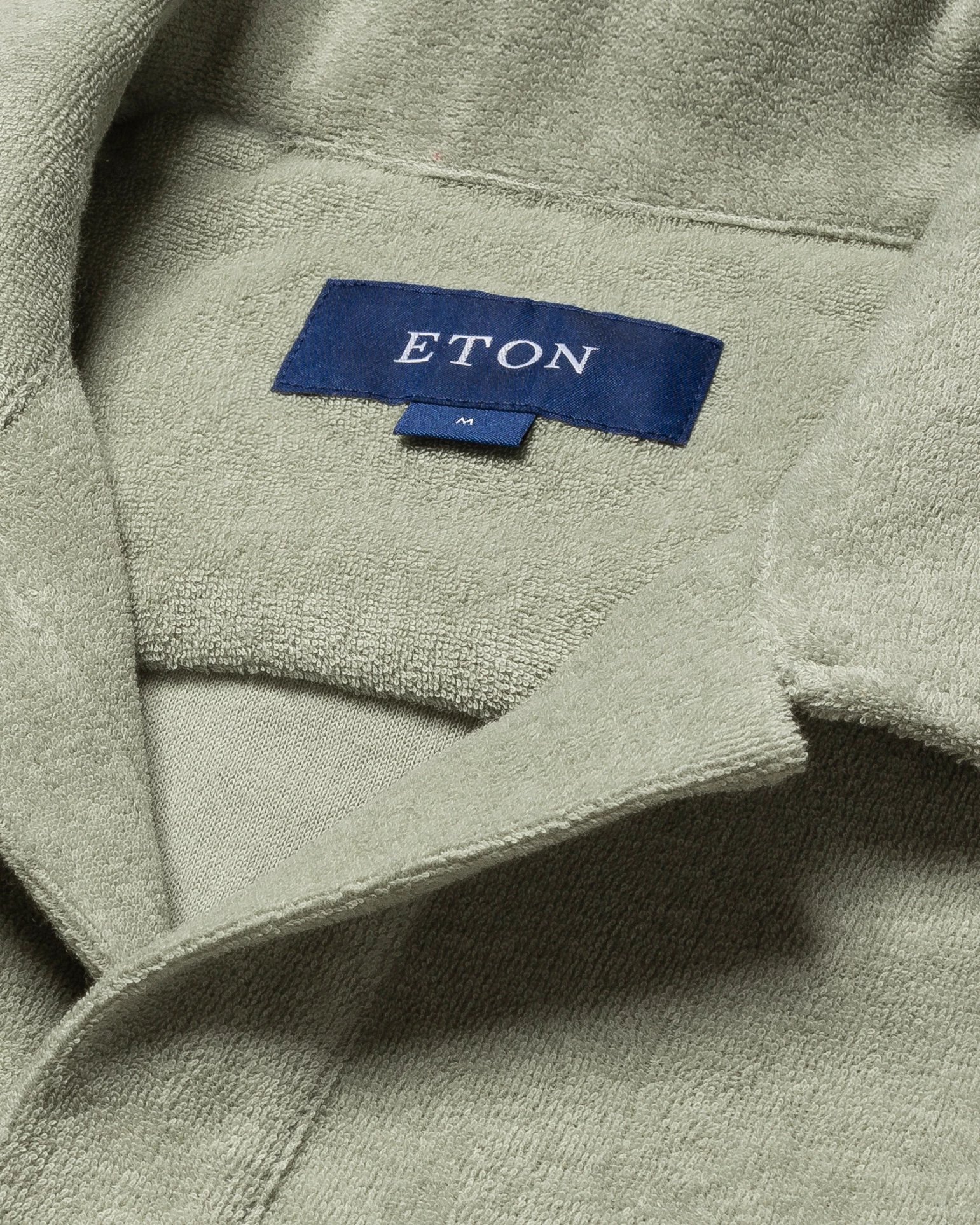 Eton - green popover terry shirt