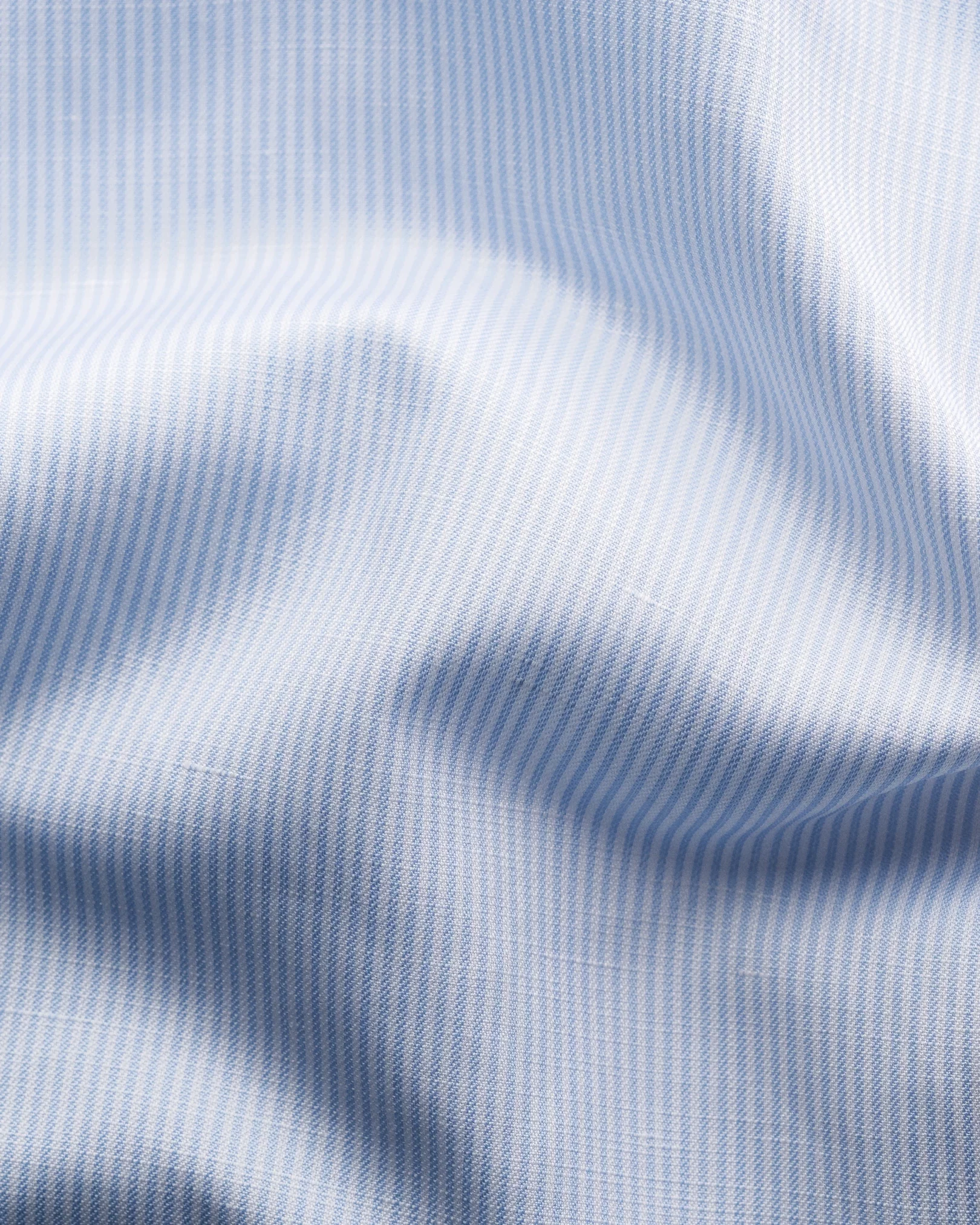 Light Blue Fine Striped Wrinkle Free Cotton Linen Shirt