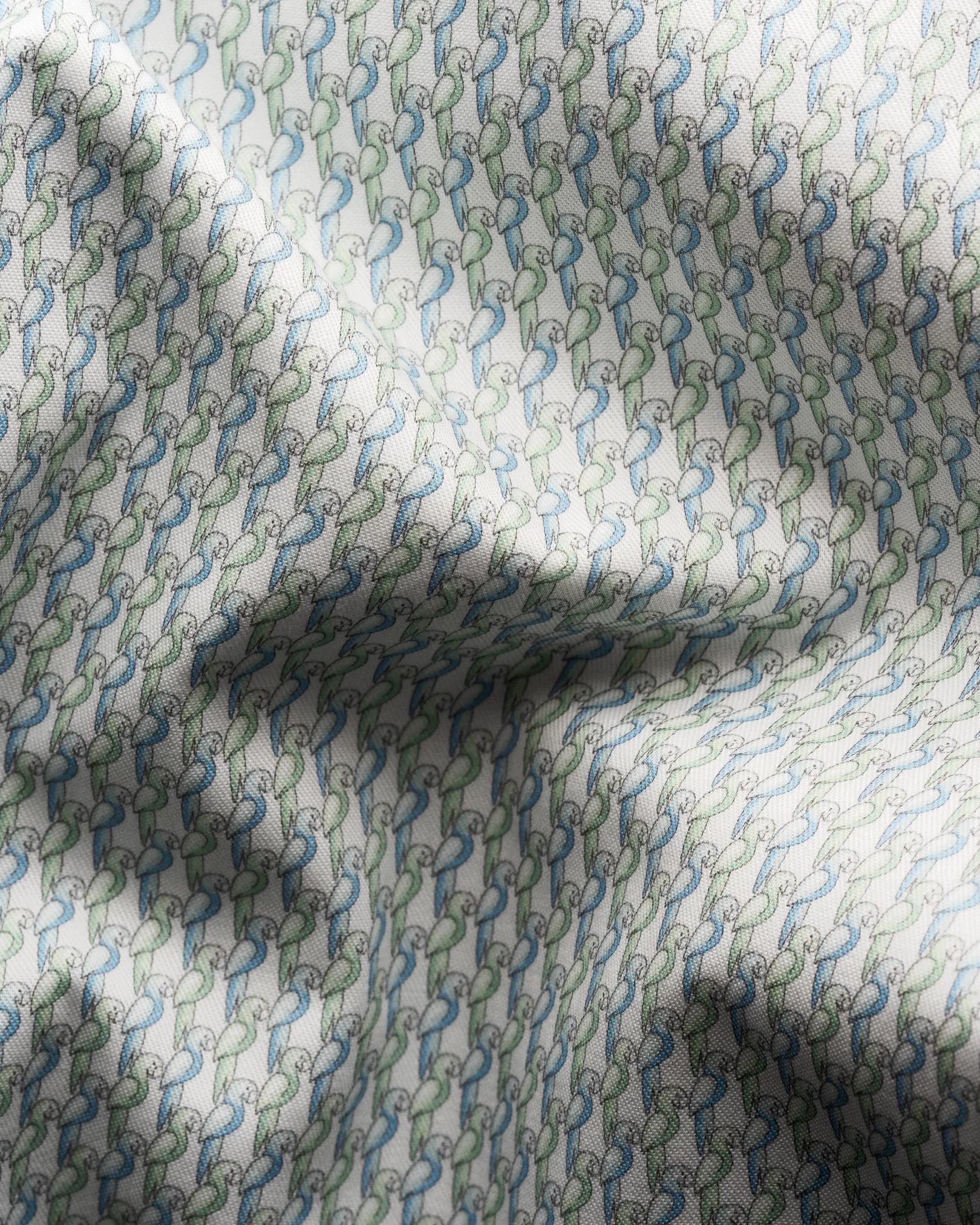 Eton - light green parrot print signature twill shirt