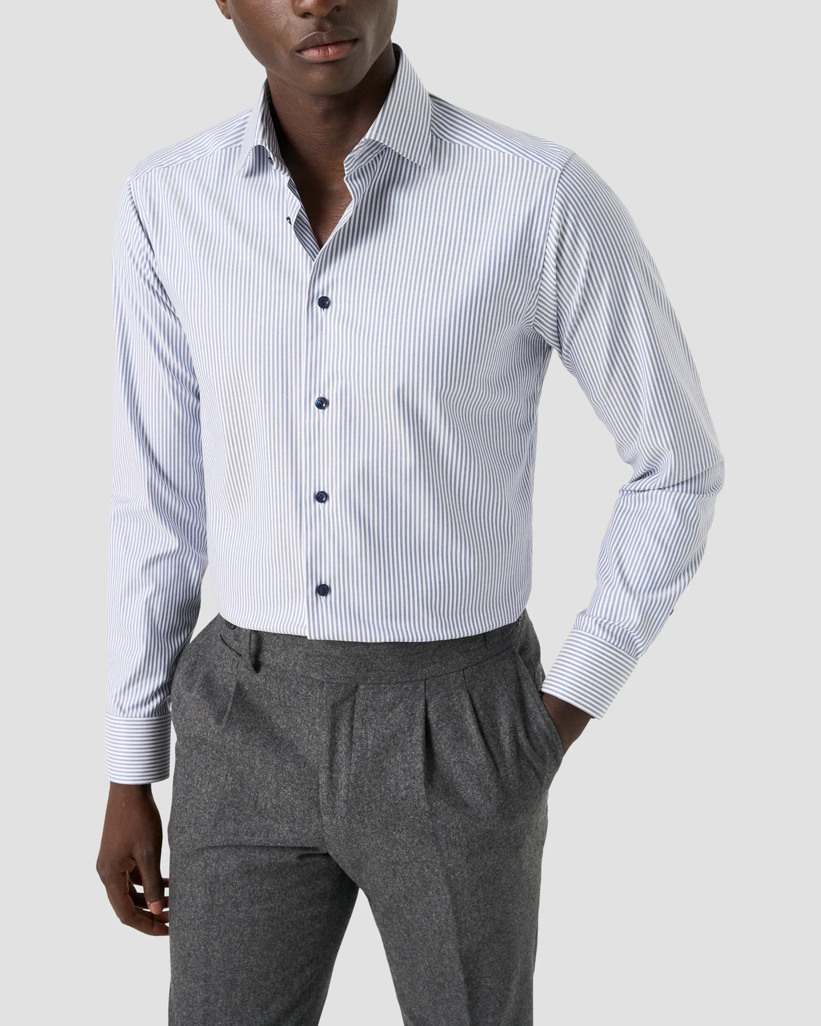 Eton - striped cotton tencel lyocell shirt 256