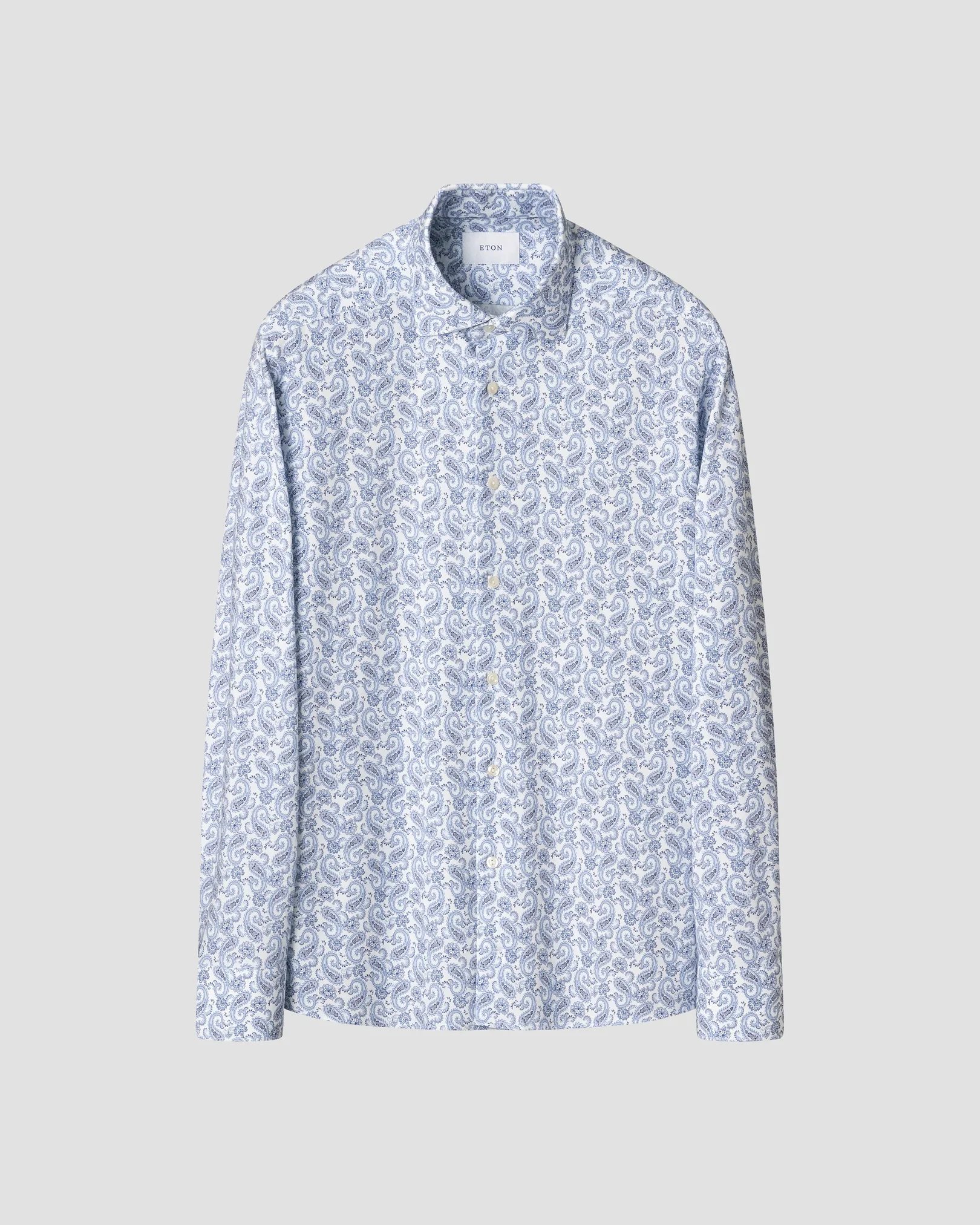Eton - light purple paisley jersey stretch shirt