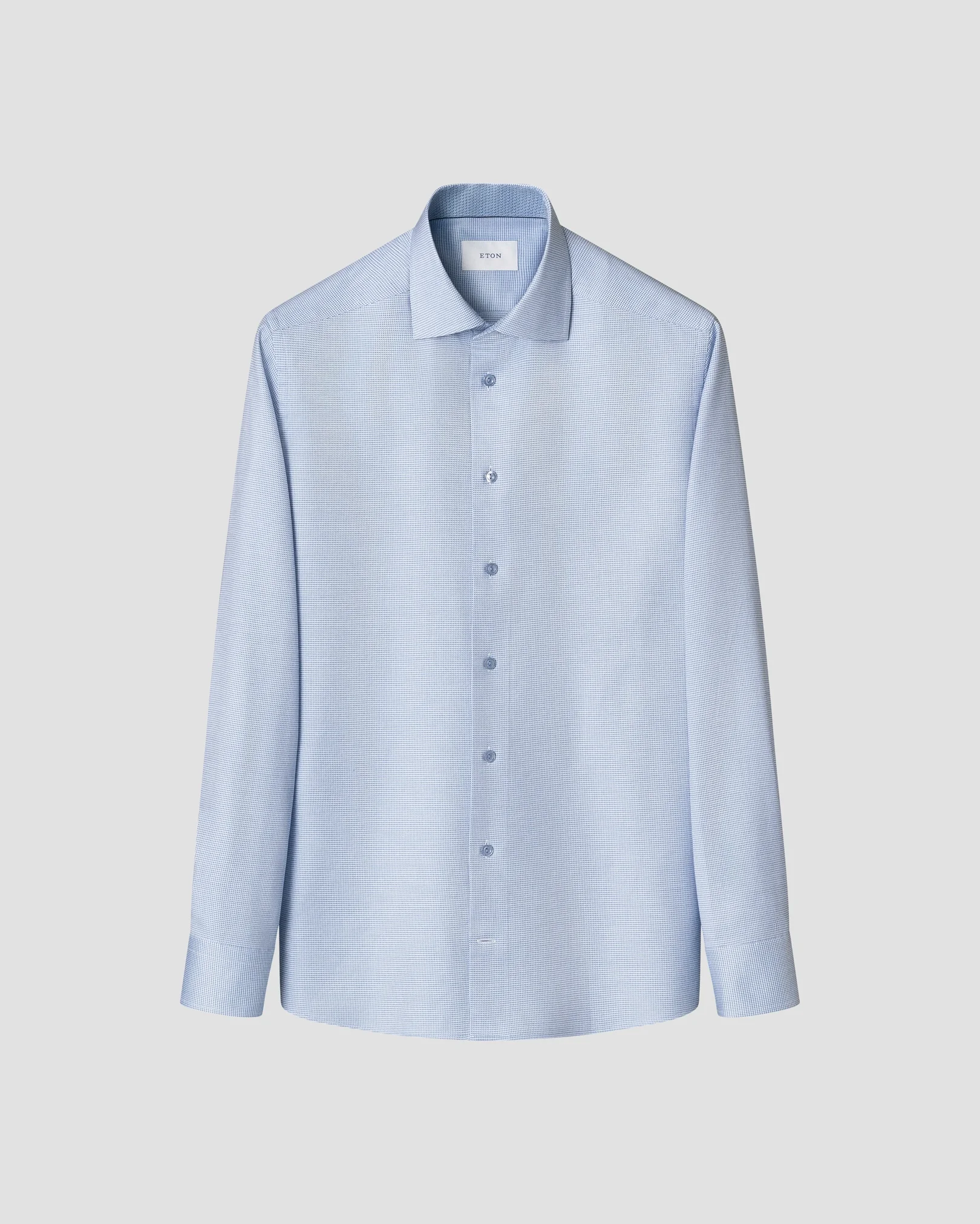 Eton - light blue semi solid twill shirt cut away 268