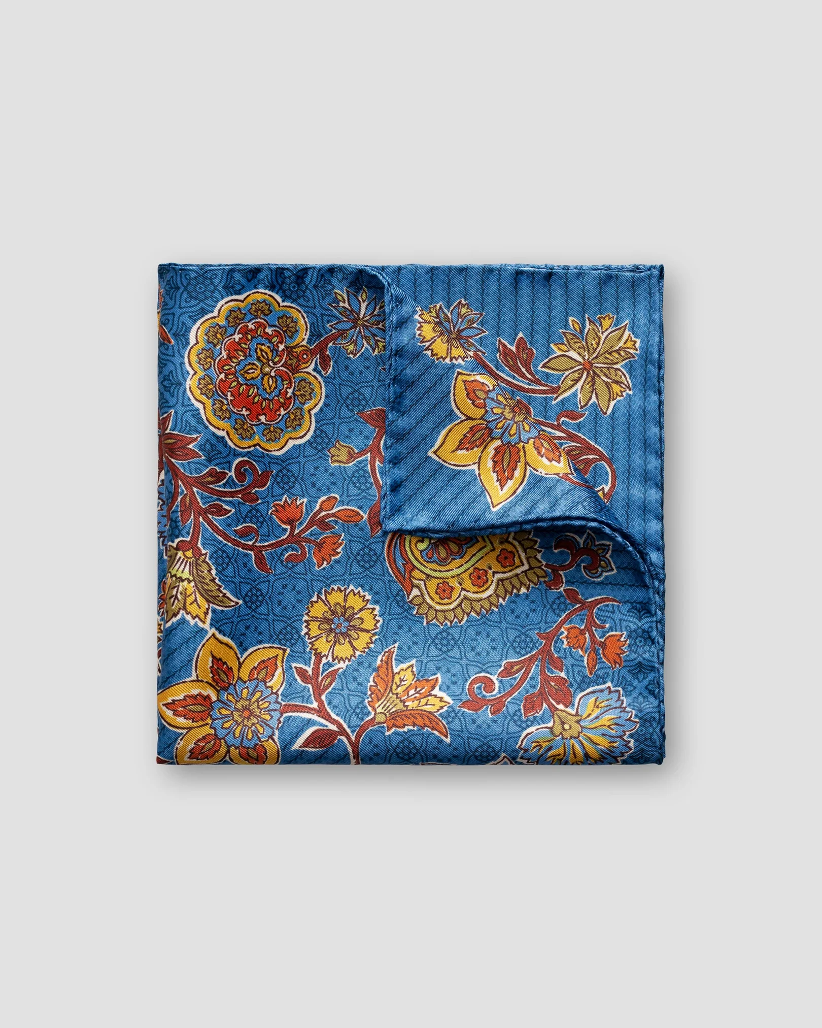 Eton - navy floral silk pocket square